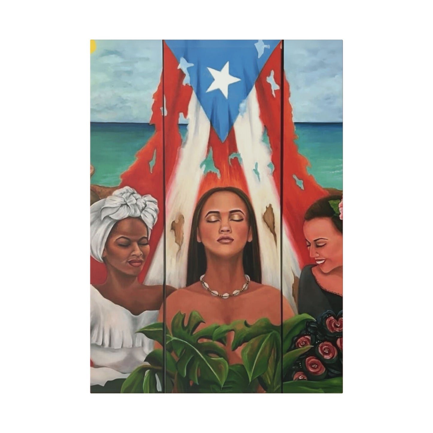 Capturing the Heart and Soul of Puerto Rican Art, Ethnic Canvas Print, Gift for Art Lovers, Beach-Themed Artwork
