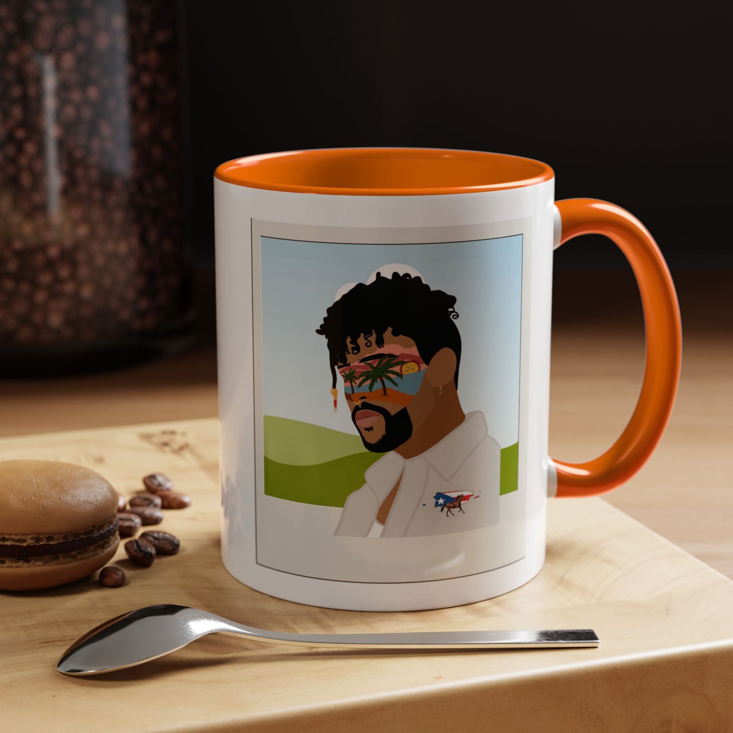 Por la manana Cafe Puerto Rican Mug Boricua Pride Mug Coffee Lover’s Essential, Stylish Mug with Portrait Design