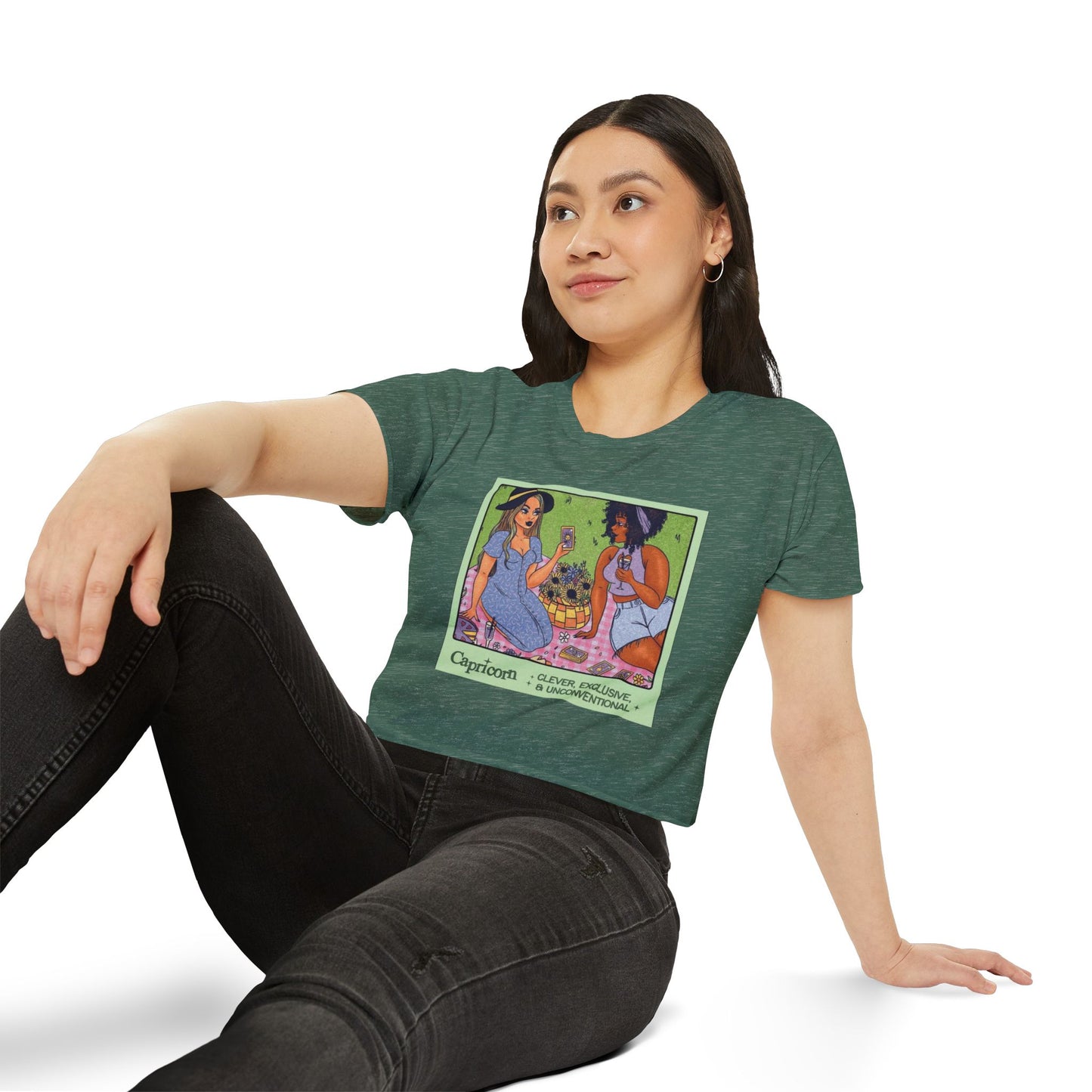 Halloween lovers Women's Festival Crop Top - Playful Capricorn Design, Boho Chic Style, Summer Tops, Festival Outfits, Gift for Her