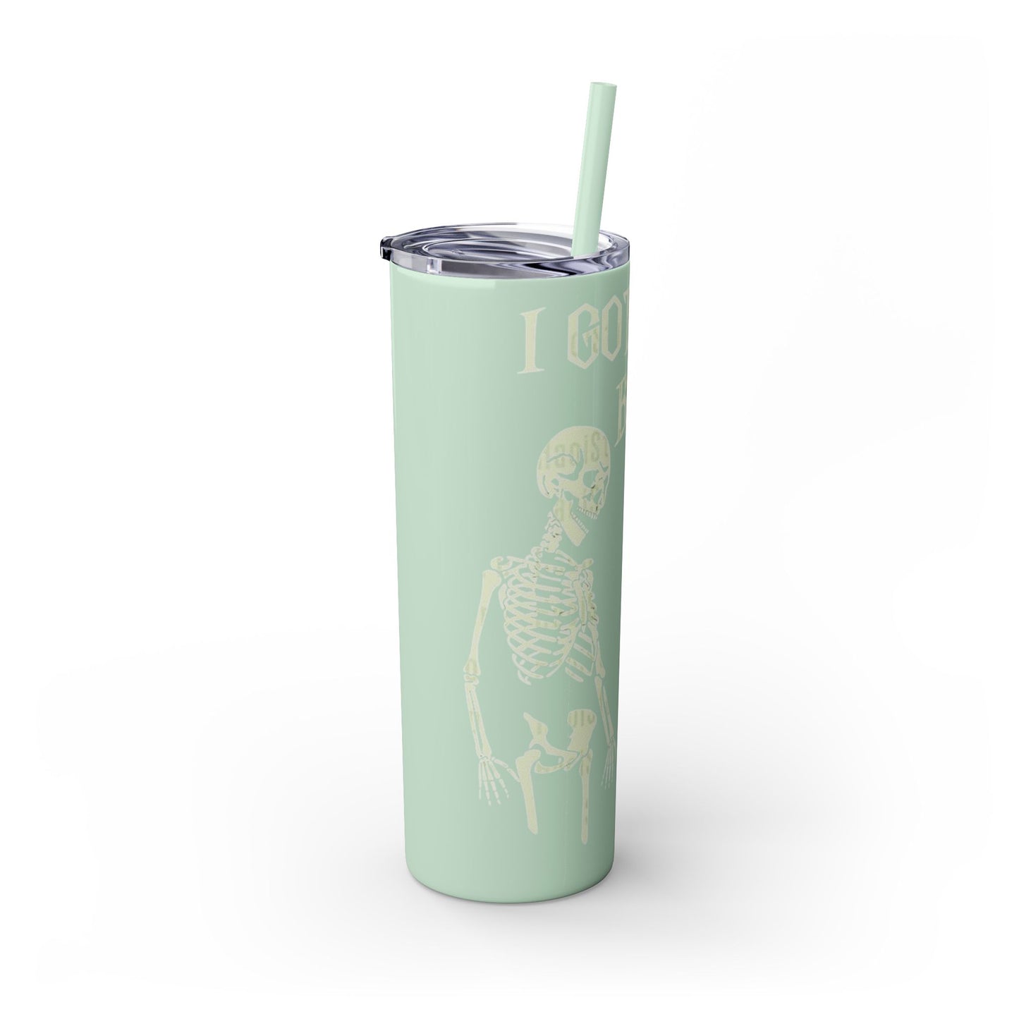 Halloween Skeleton-Themed Tumbler, Got Your Back Drinkware, I Got Your Back Skinny Tumbler, Cute Gifts for Halloween, Fun Vibes for Parties