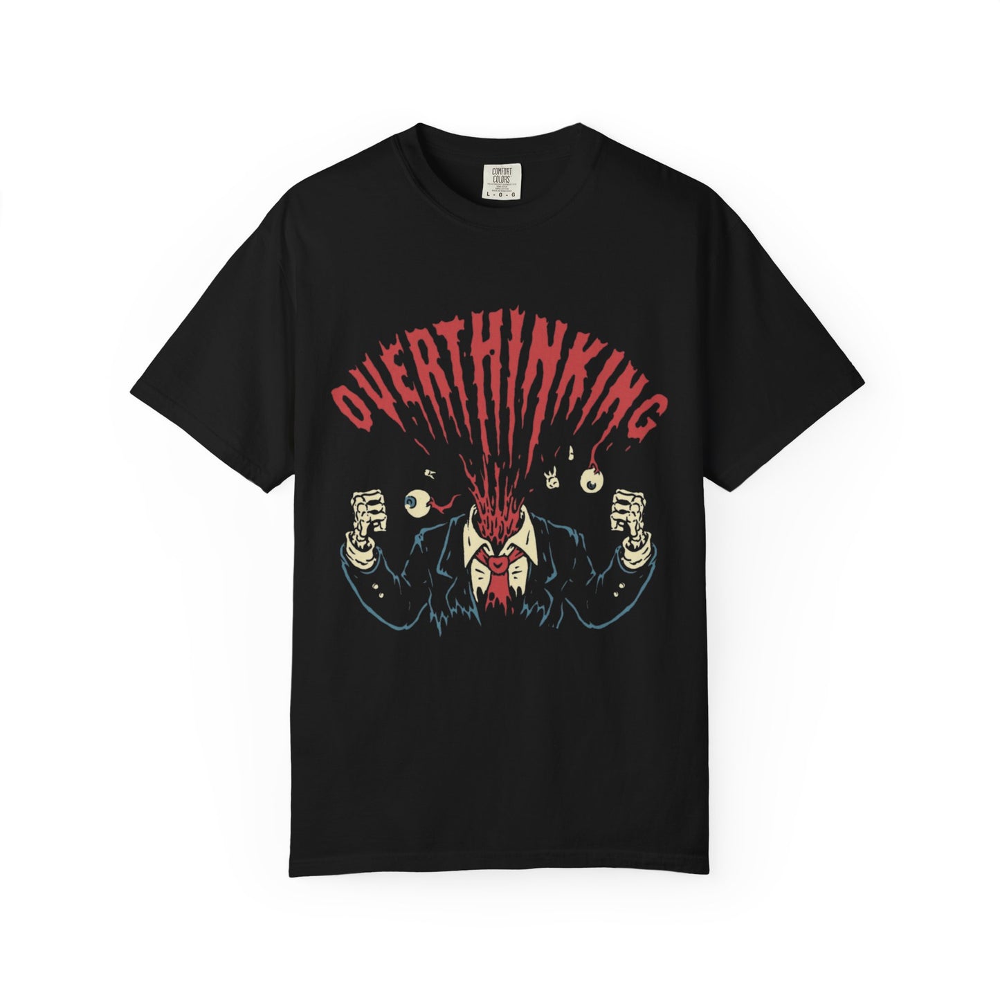 Mentally on Vacation Overthinking Garment-Dyed Unisex T-Shirt, Casual Wear, Gift for Anxiety Awareness, Self-Care Apparel, Unique Graphic Tee