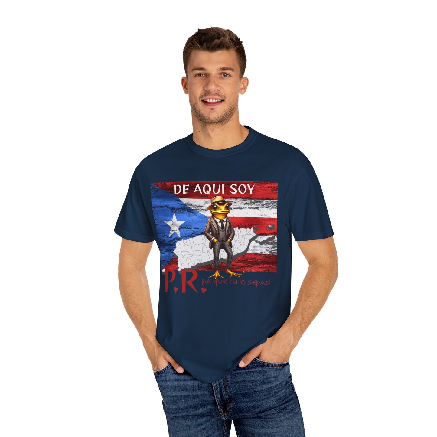 Puerto Rican Pride T-Shirt, Fun Casual Wear, Unisex Garment-Dyed Tee, Perfect for Celebrations, Cultural Identity Shirt