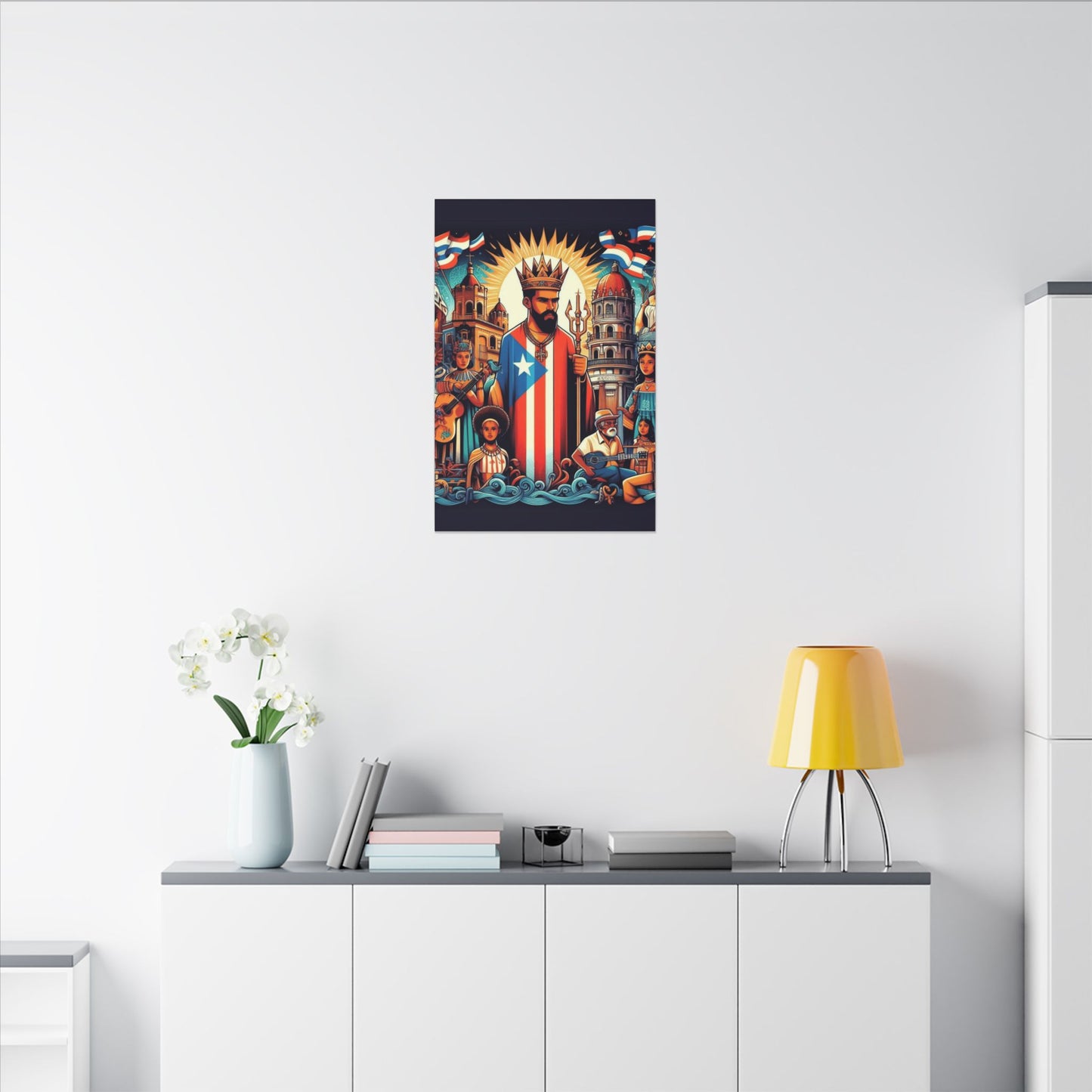 Vibrant Puerto Rican Art Canvas, Cultural Wall Decor, Celebration Decor, Unique Gift, Home Accent, Multi-Size
