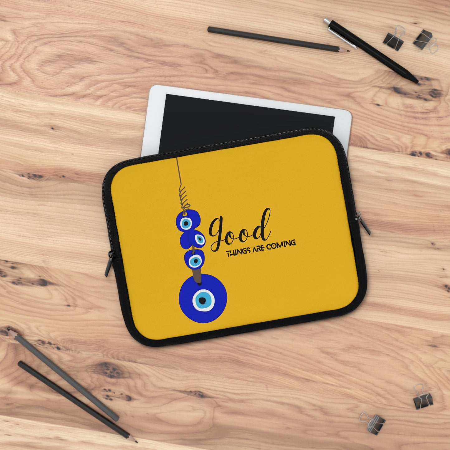 Good Things Are Coming Laptop Sleeve - Cute Tech Case, Gift for Students, Office Accessories, Laptop Bag, Colorful Design
