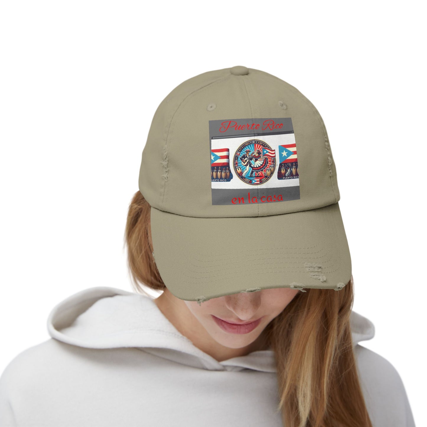 Puerto Rico Pride Distressed Cap, Unisex Baseball Cap, Travel Hat, Gift for Him or Her, Caribbean Spirit, Summer Fashion