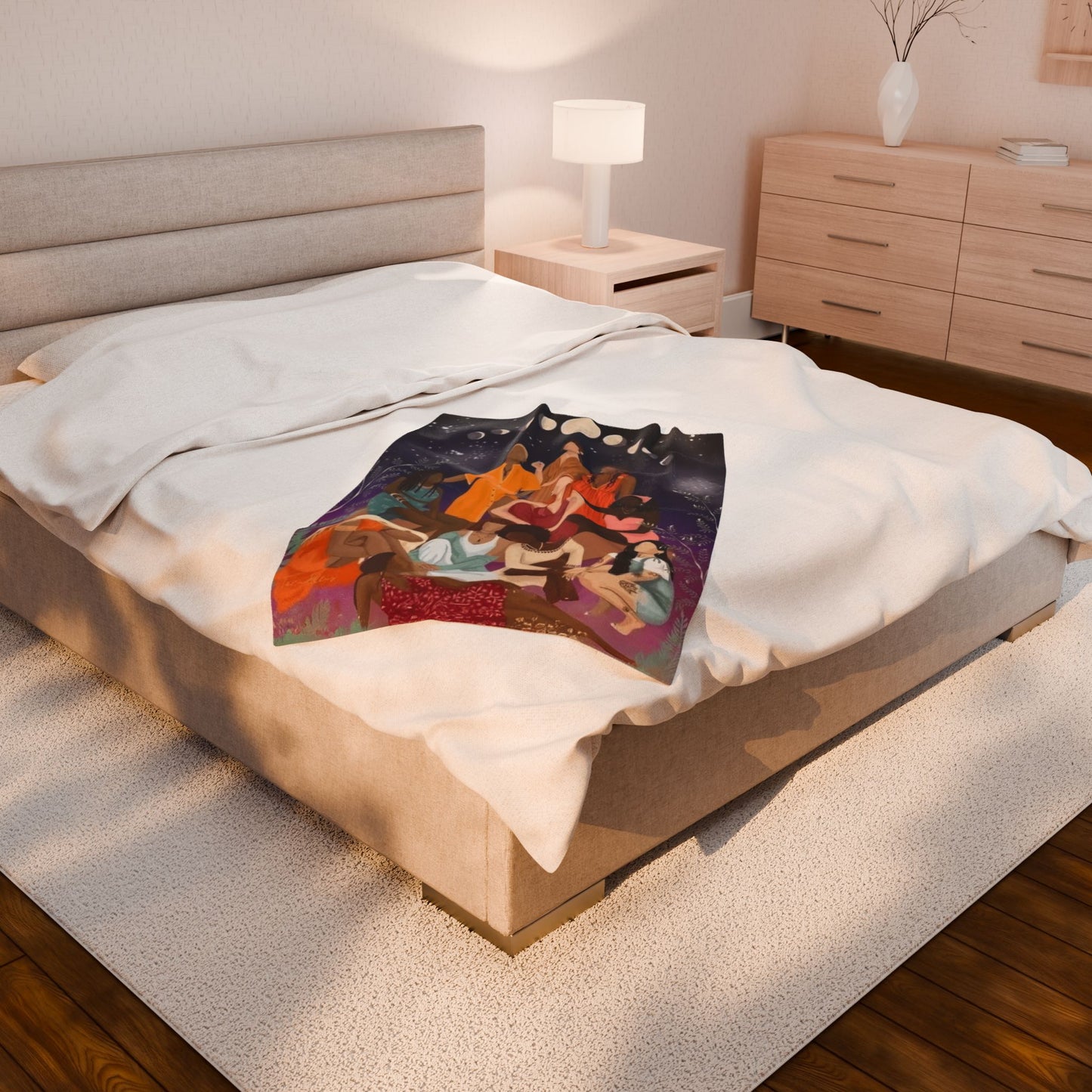 Wrap Your Soul in Comfort – Boho Velveteen Plush Blanket with Ethnic Art, Cozy Throw for Adults, Gift for Friends, Home Decor Essential
