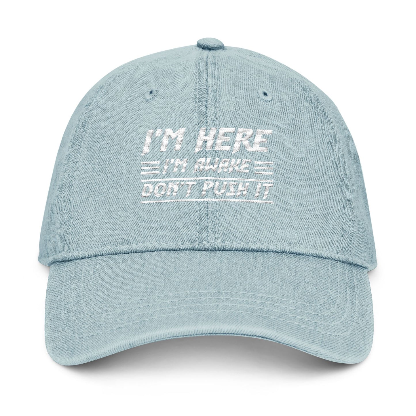 Embroidered Denim Hat, Funny Cap, Gift for Him, Casual Style, Everyday Wear, Unique Headwear