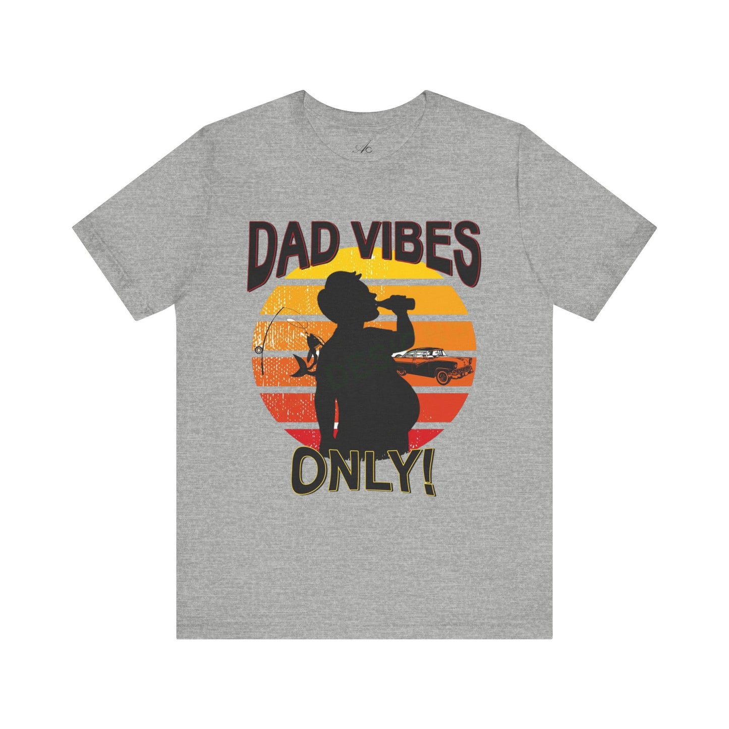 Dad Vibes Only Unisex Tee, Fun Casual T-Shirt for Dads, Perfect Gift for Father's Day, Summer Barbecue, Weekend Outing