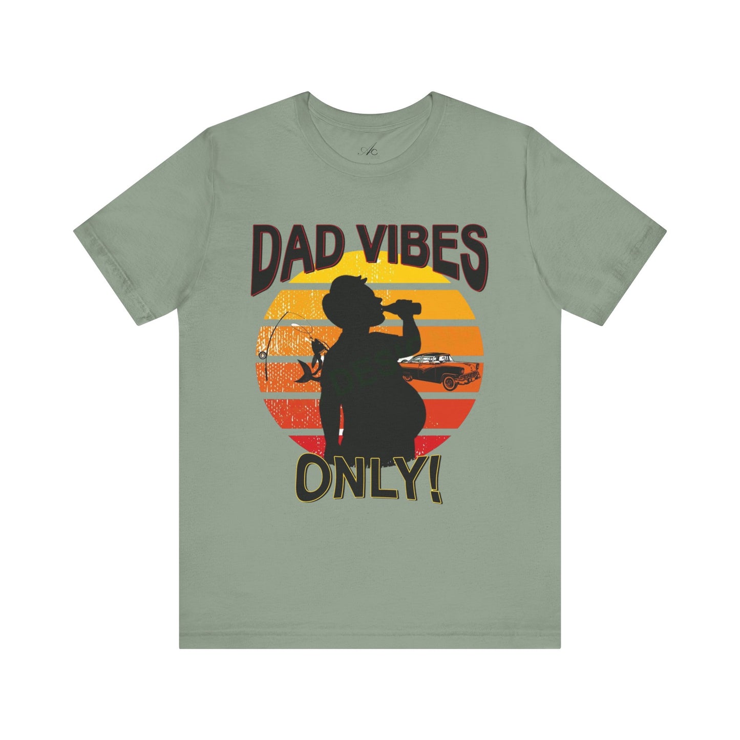 Dad Vibes Only Unisex Tee, Fun Casual T-Shirt for Dads, Perfect Gift for Father's Day, Summer Barbecue, Weekend Outing