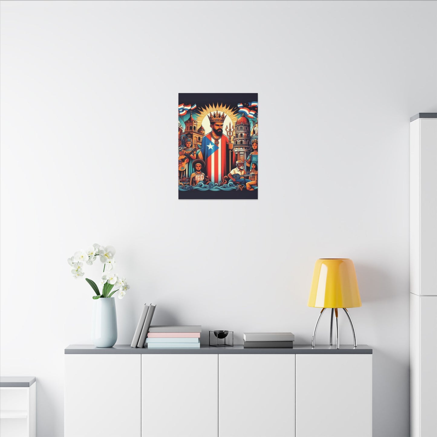 Vibrant Puerto Rican Art Canvas, Cultural Wall Decor, Celebration Decor, Unique Gift, Home Accent, Multi-Size