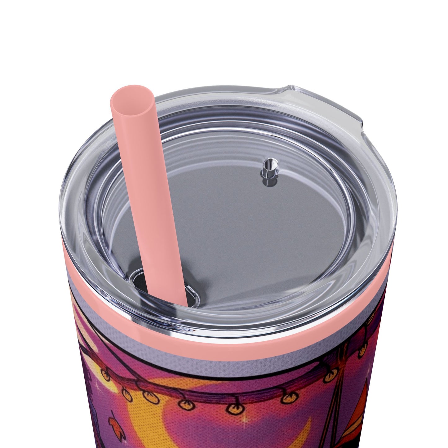 🎁 Spooky season gifts Enchanting Libra Skinny Tumbler with Straw | 20oz | Perfect for Halloween, Witchy Vibes, Astrology Lovers, Gift Idea, Custom Beverage Holder