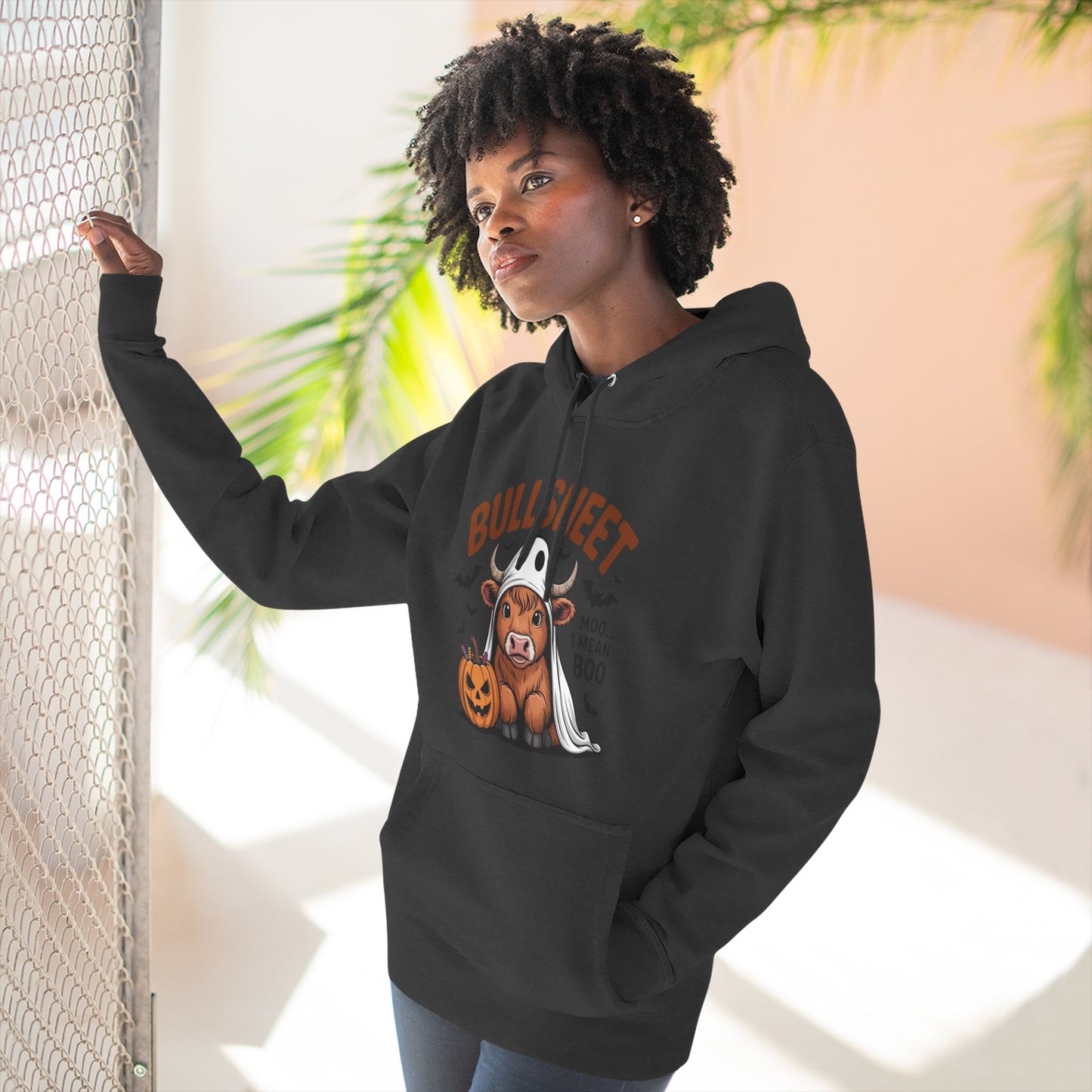 Spooky Vibes Only" Halloween Sweater Cozy Ghostly Fleece Hoodie