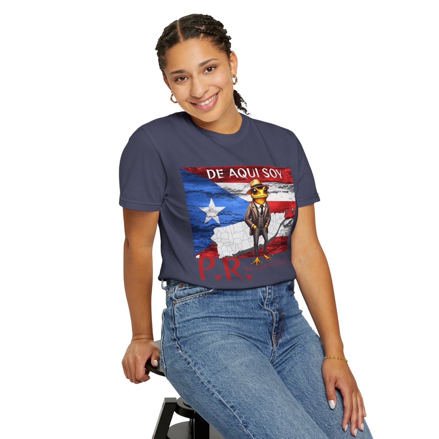 Puerto Rican Pride T-Shirt, Fun Casual Wear, Unisex Garment-Dyed Tee, Perfect for Celebrations, Cultural Identity Shirt