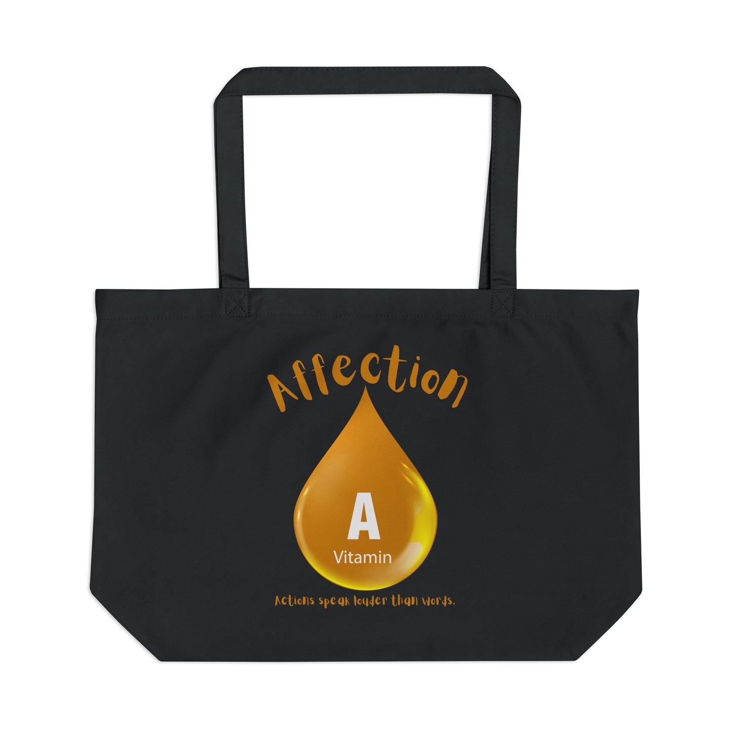 Inspiration On the Go Affection Vitamin A Large Eco Tote, Reusable Shopping Bag, Nature Lover Gift, Earth Day Tote, Eco-Friendly Carryall