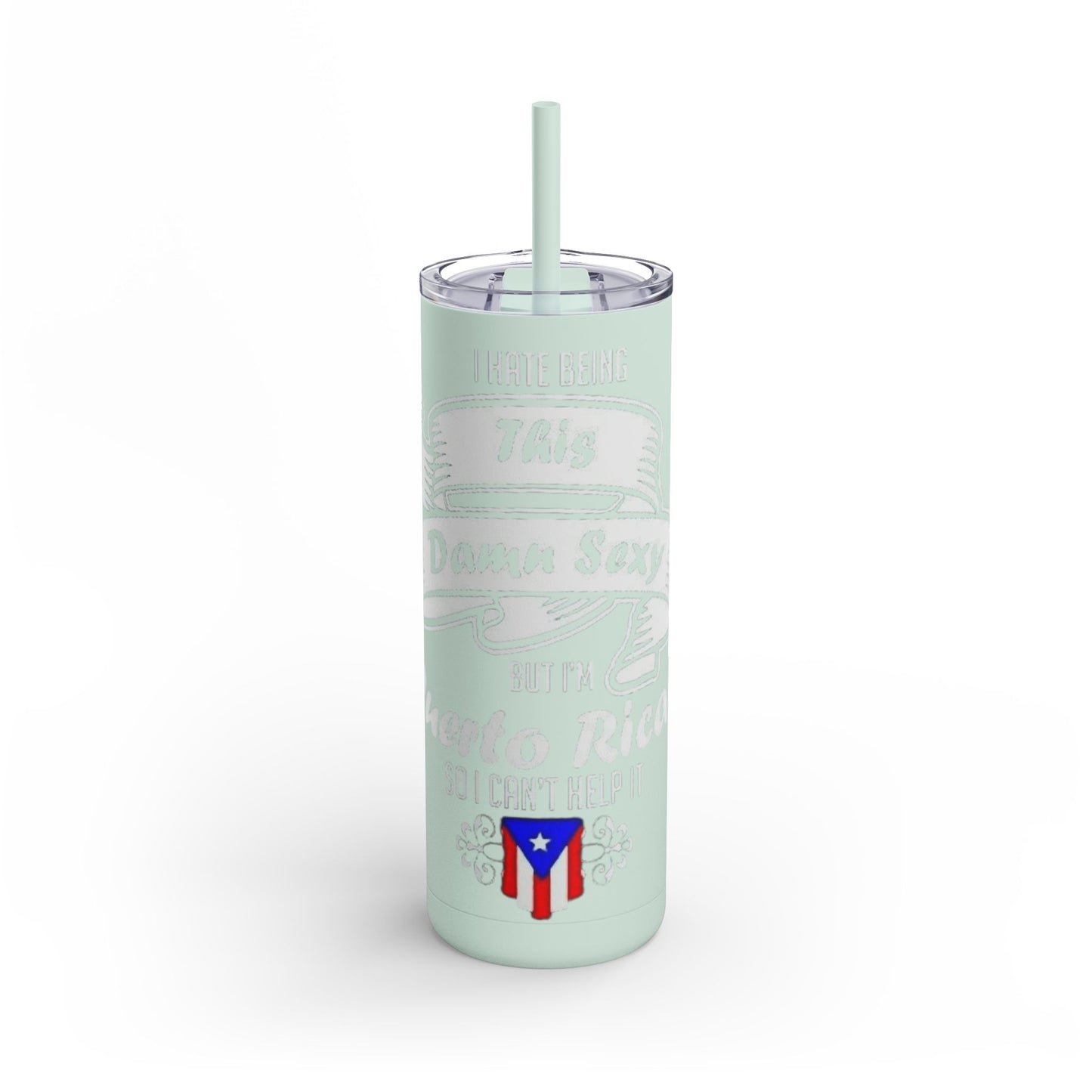 Puerto Rican Pride Skinny Matte Tumbler, 20oz | Perfect Gift for Afro-Latinx, Birthday, BBQ, Celebration, Fun Drinkware