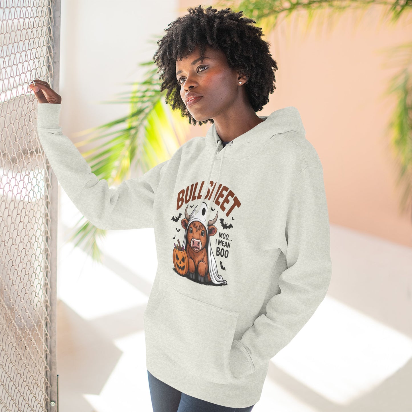 Spooky Vibes Only" Halloween Sweater Cozy Ghostly Fleece Hoodie