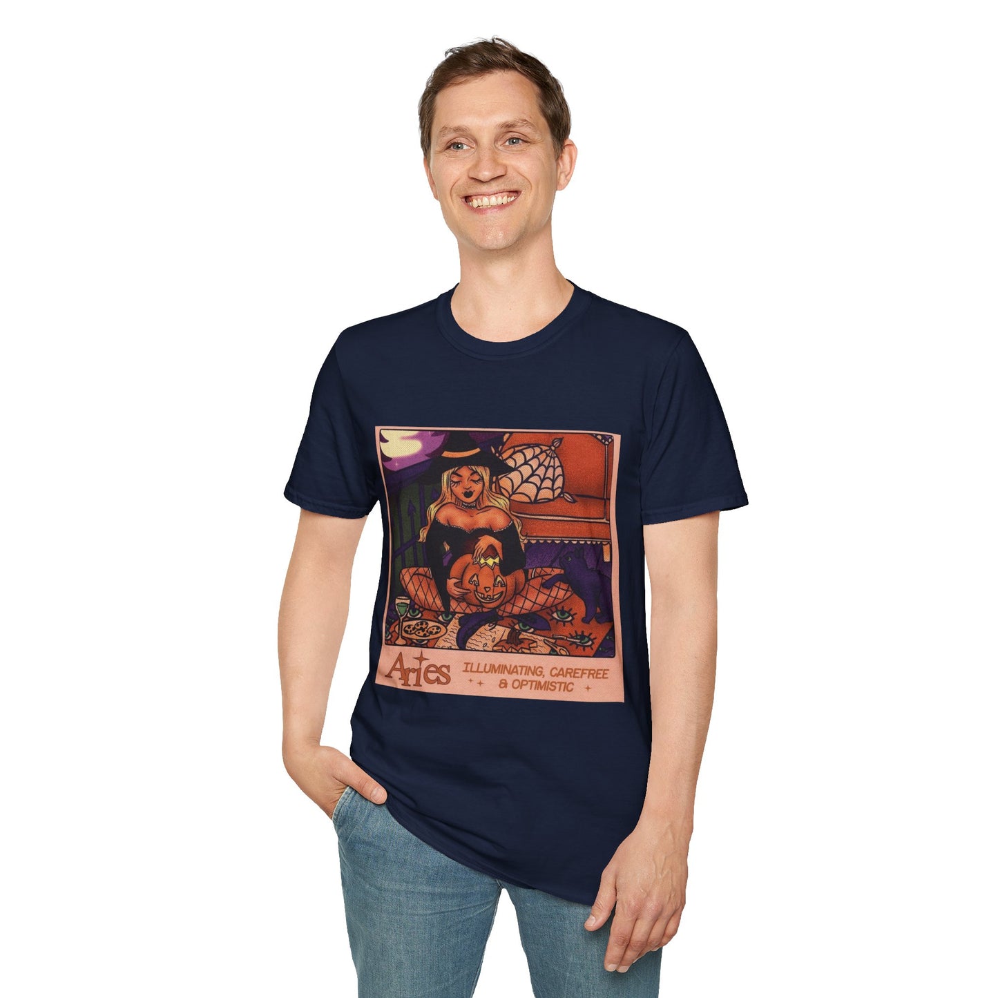 halloween shirt Illuminated Carefree & Optimistic T-Shirt, Halloween Apparel, Unisex Graphic Tee, Cozy Casual Wear, Unique Gift Idea