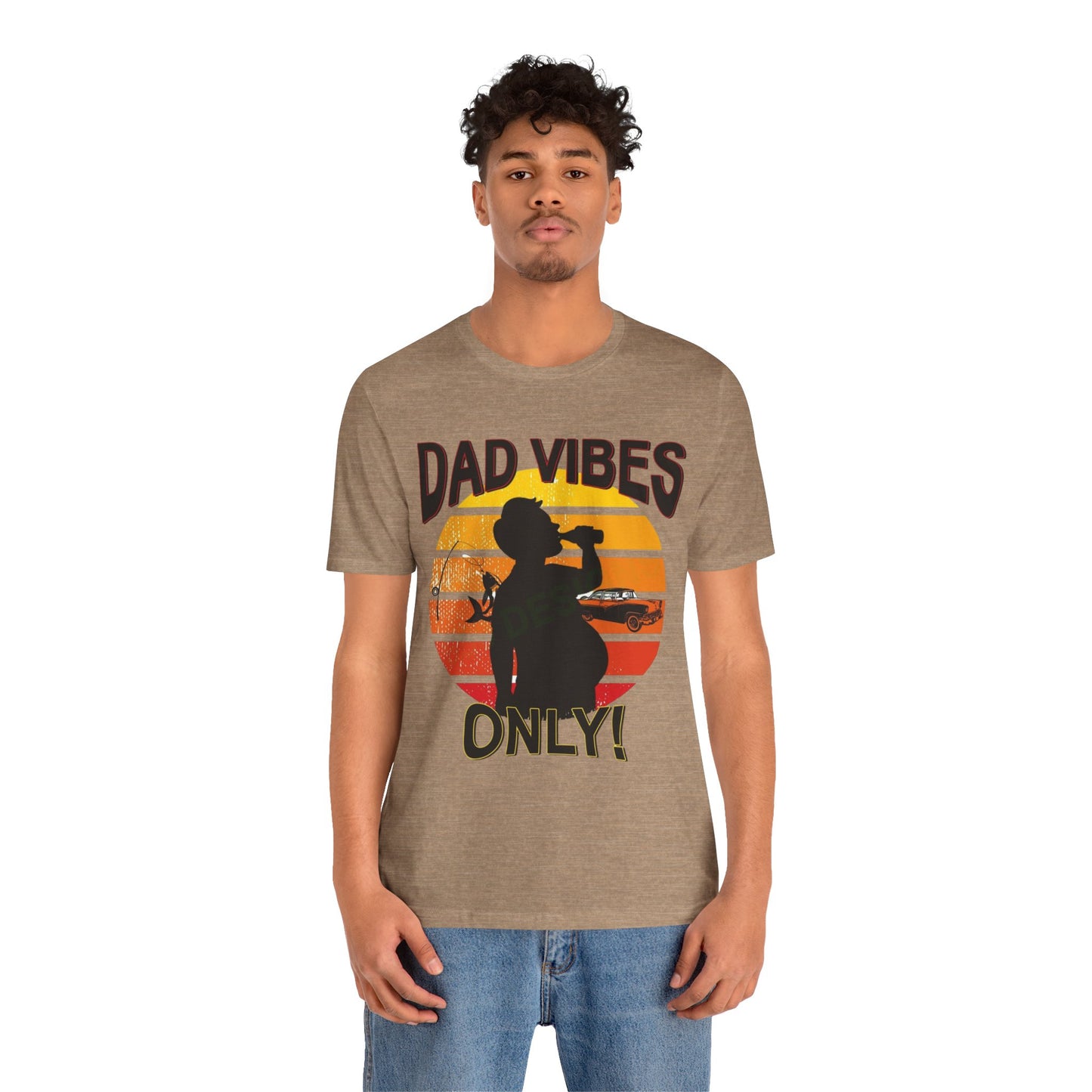 Dad Vibes Only Unisex Tee, Fun Casual T-Shirt for Dads, Perfect Gift for Father's Day, Summer Barbecue, Weekend Outing