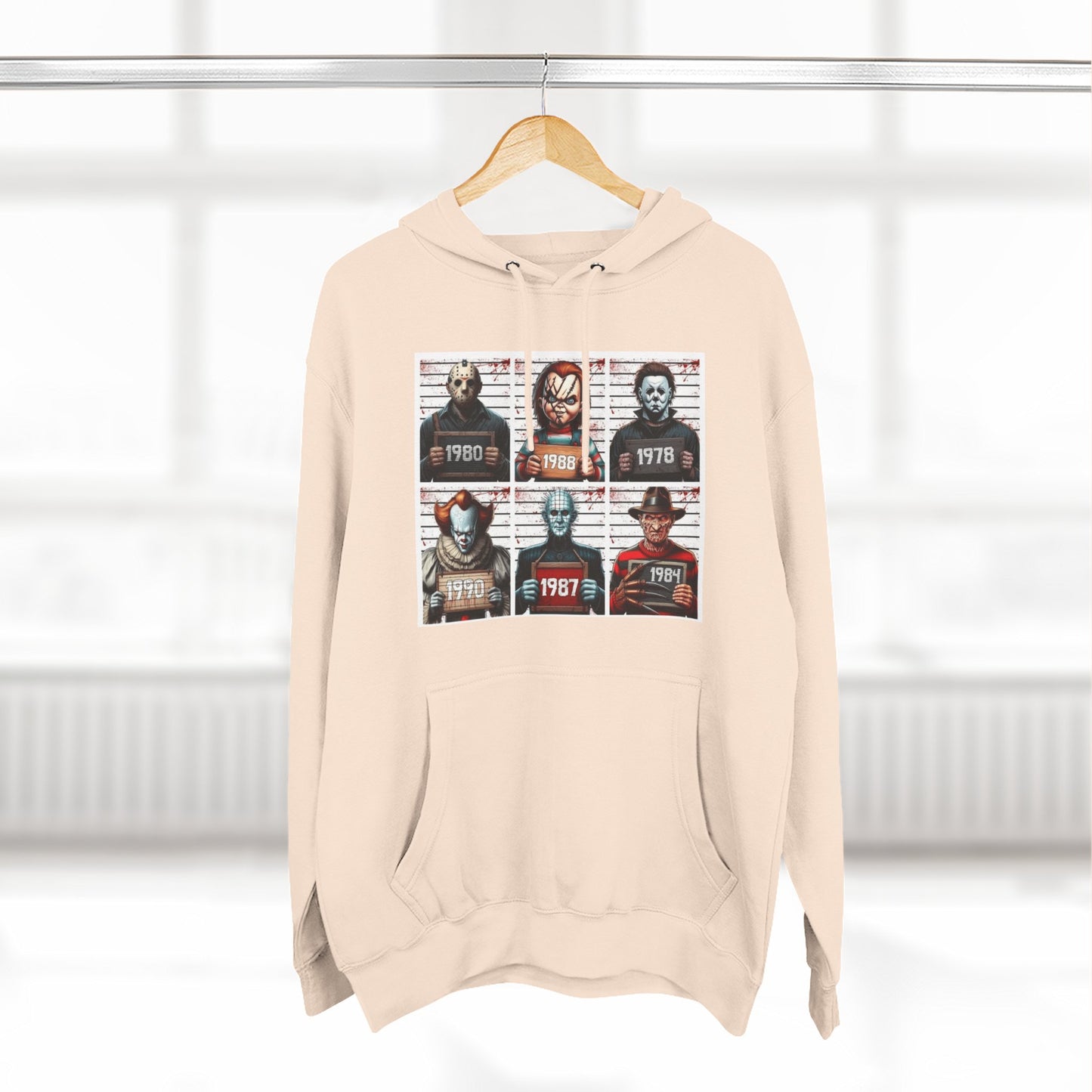 Spooky Vibes Only Halloween Sweater Retro Horror Movie Three-Panel Fleece Hoodie, Halloween Gift, Cozy Sweatshirt, Movie Lover Apparel, Vintage Movie Merchandise