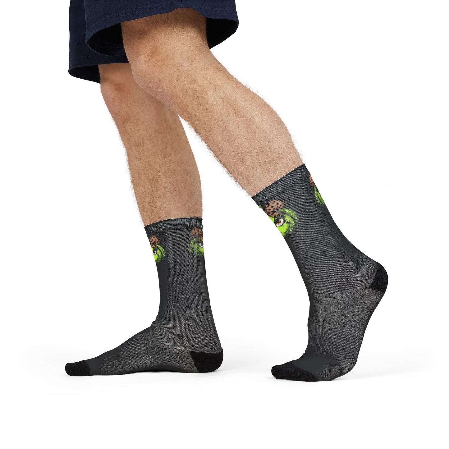 New Christmas Sock Collection! Green Pumpkin Witch Jack-O'-Lantern Crew Socks