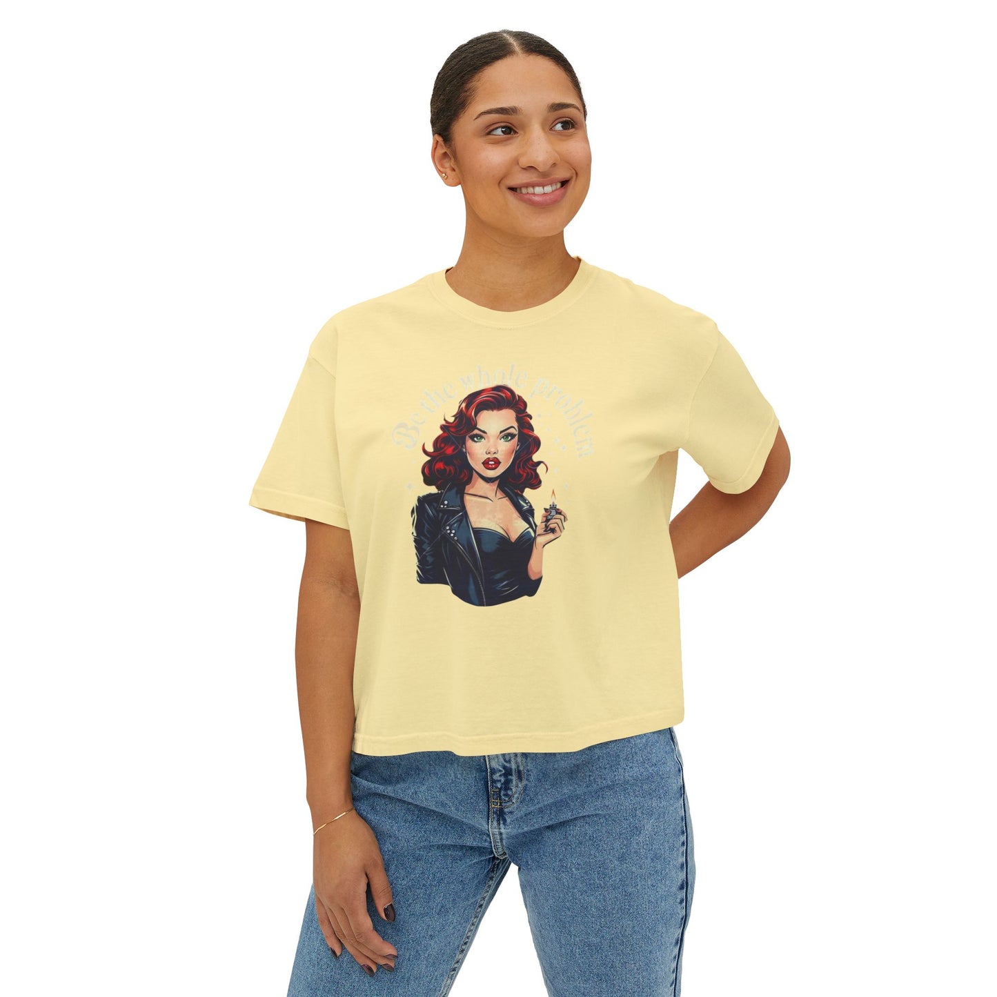 Edgy Vintage Women's Boxy Tee - Retro Graphic Tee, Casual Chic Top, Perfect Gift for Her, Streetwear Style, Iconic Vintage Fashion