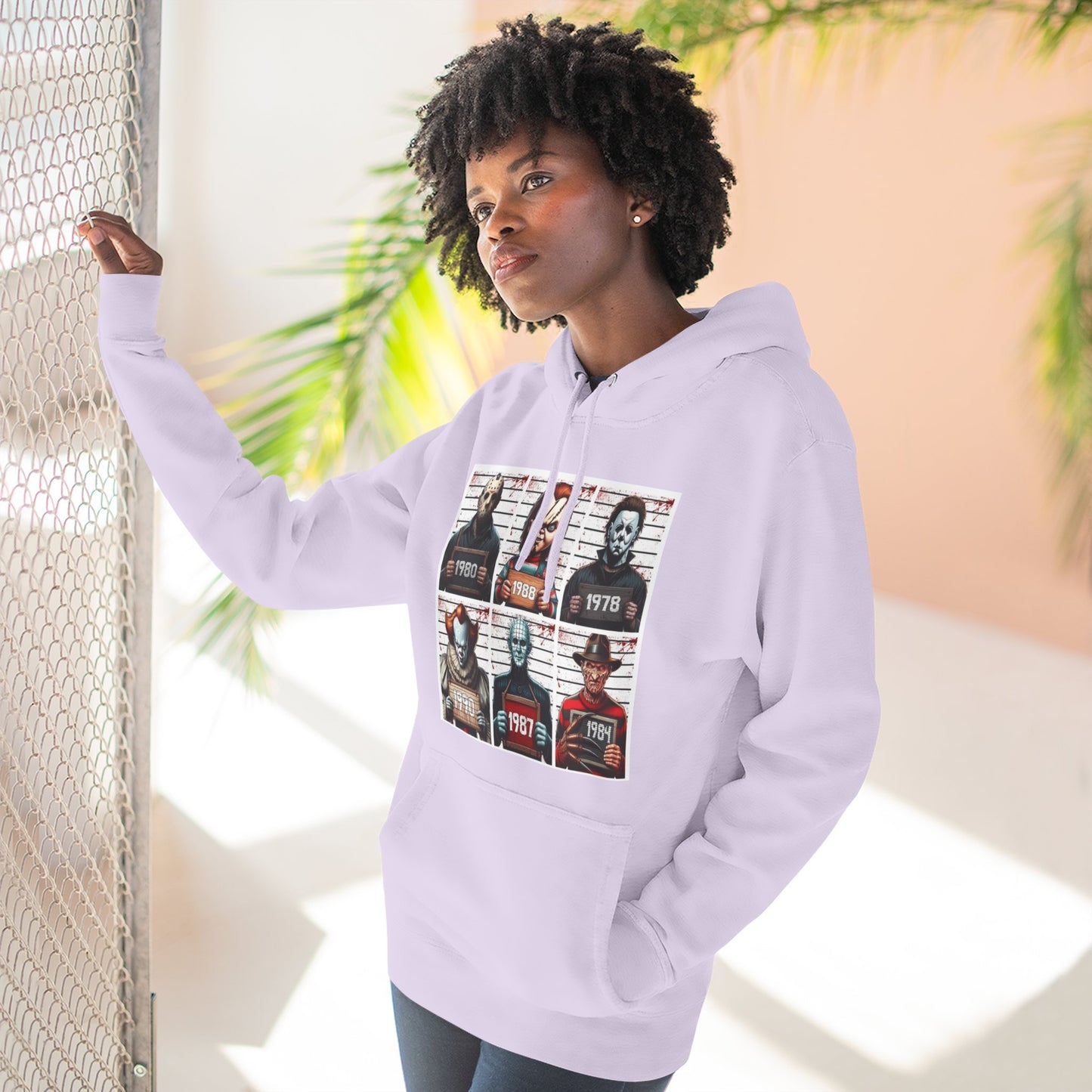 Spooky Vibes Only Halloween Sweater Retro Horror Movie Three-Panel Fleece Hoodie, Halloween Gift, Cozy Sweatshirt, Movie Lover Apparel, Vintage Movie Merchandise