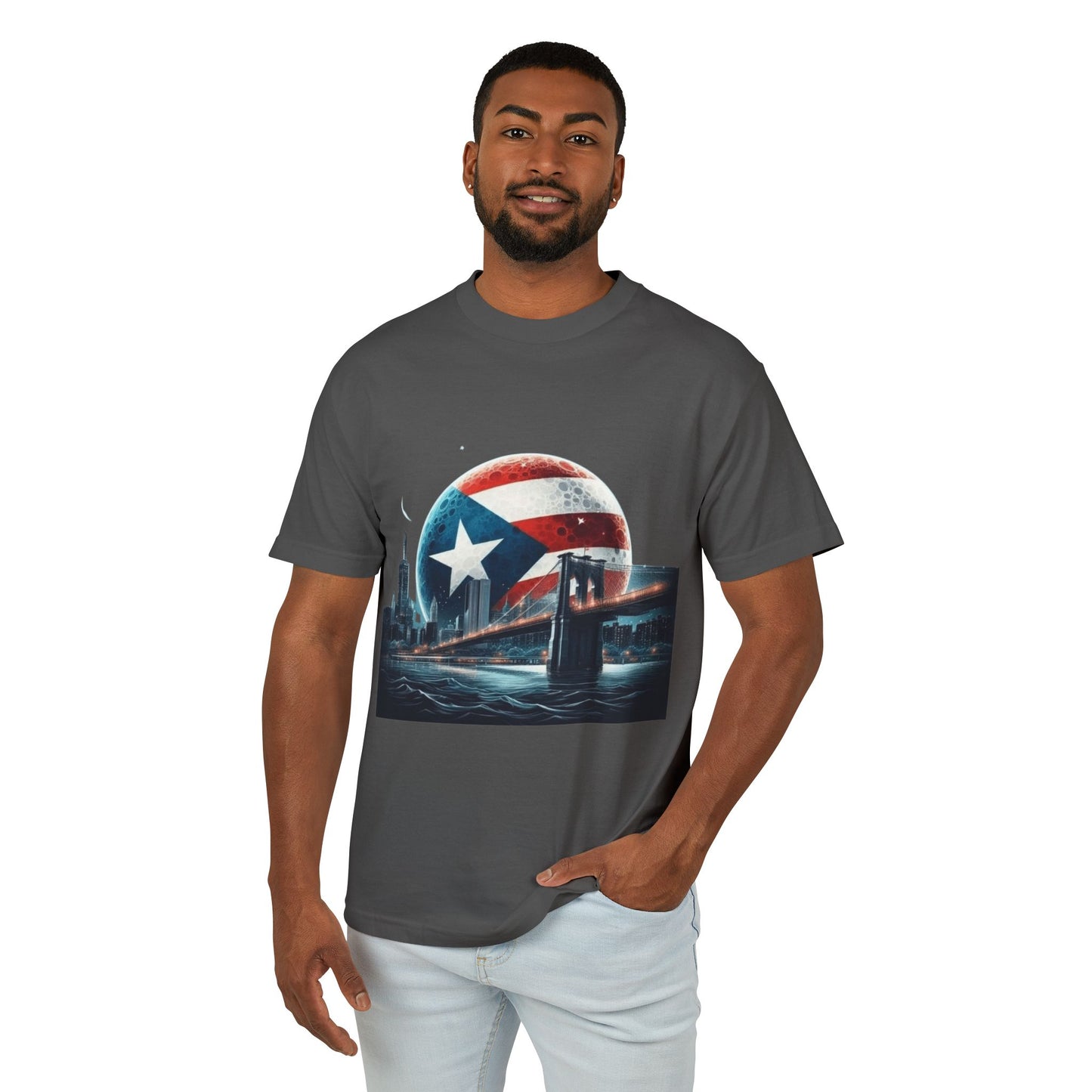 Puerto Rican Pride Heavyweight Cotton Tee, Unisex Vintage Shirt, Casual Wear, Gift for Him/Her, Summer Style, Travel Tee