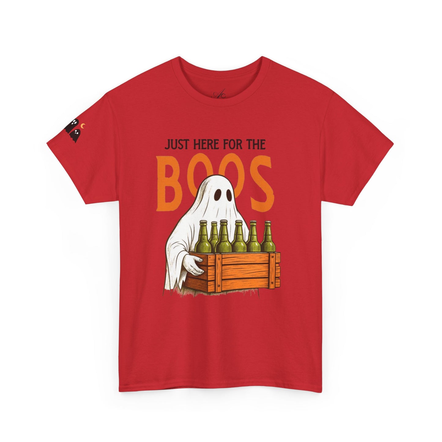 Just Here for the Boos Halloween Tee, Funny Ghost Shirt, Unisex Cotton T-Shirt, Spooky Party Apparel, Halloween Costume Top