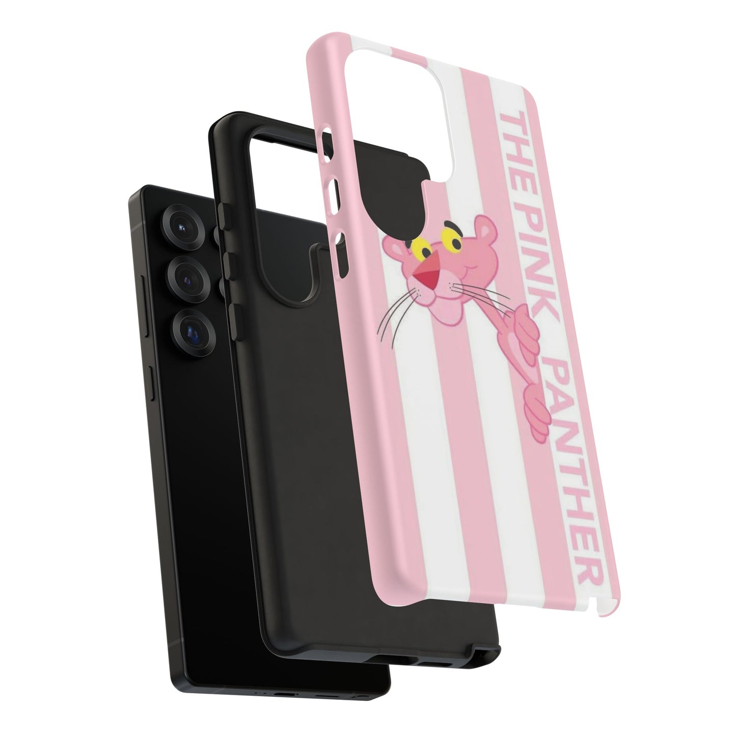 Pink Panther Tough Case Retro Striped Phone Case with "The Pink Panther" Design