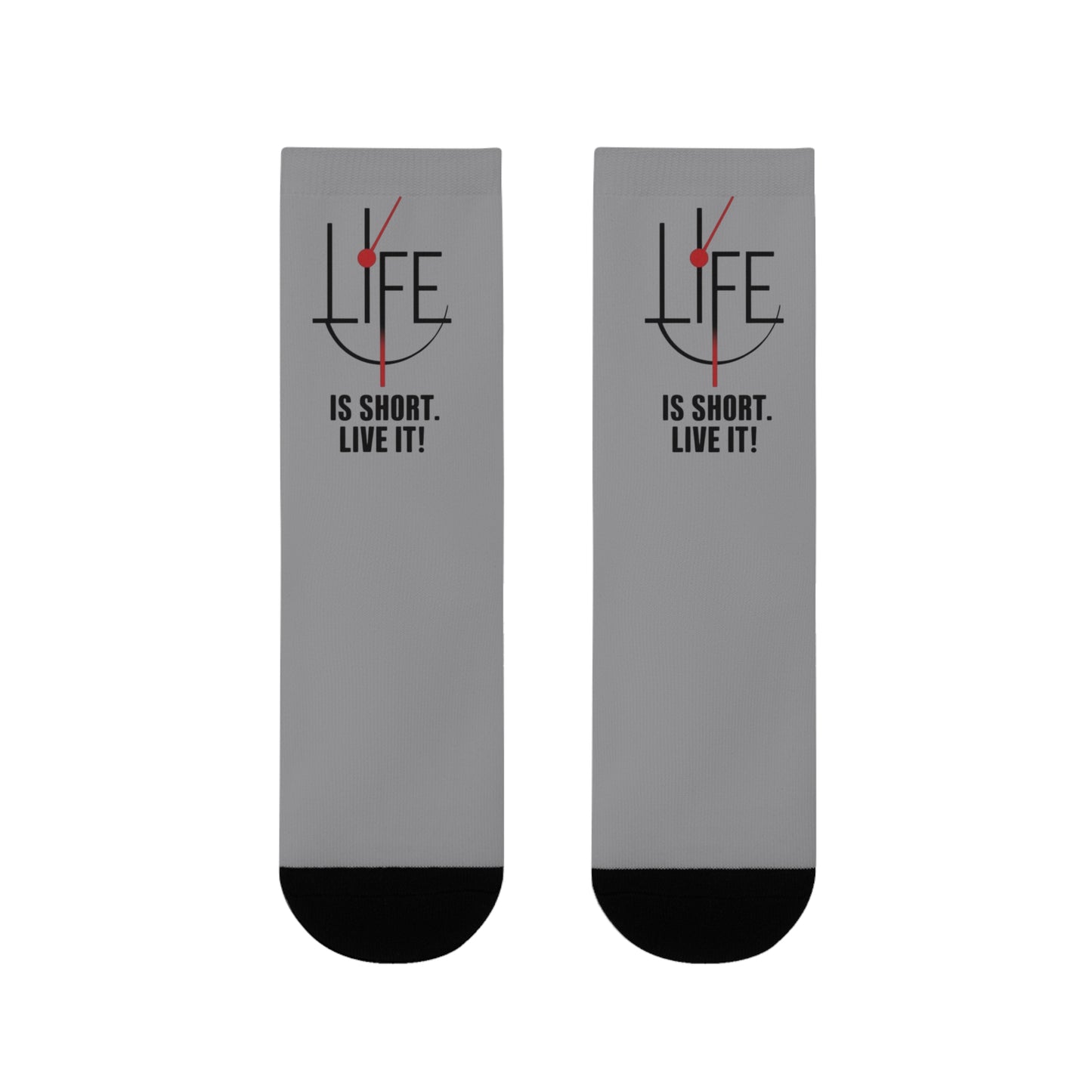 Life is Short Inspirational Crew Socks, Motivational Socks, Gift for Friends, Cozy Everyday Wear, Fun Sock Gift Idea