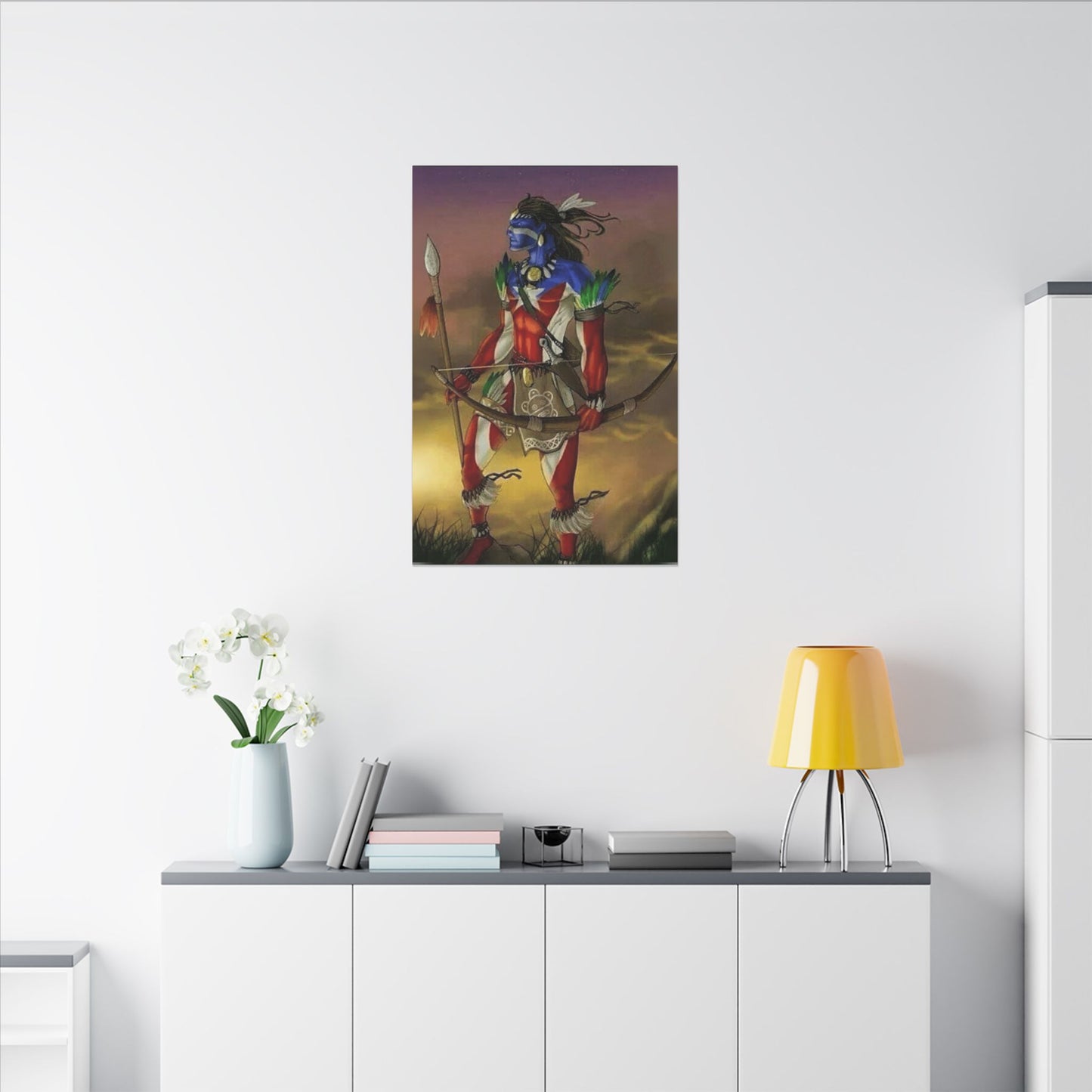 Borikén Rooted in Culture, Radiating Power Tribal Puerto Rico Warrior Canvas Art, Taino Wall Decor, Boho, Unique Gift for Collectors, Cultural Prints