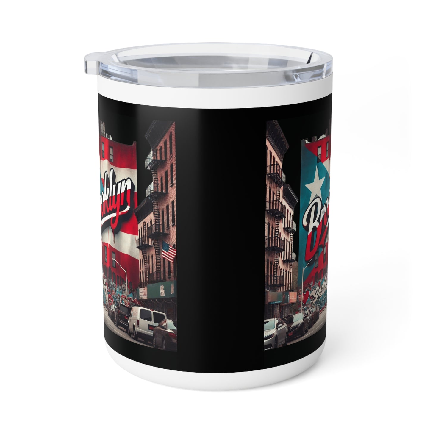 Brooklyn Themed Insulated Coffee Mug, Trave Puerto Rico Coffee Cup Viva Puerto Rico