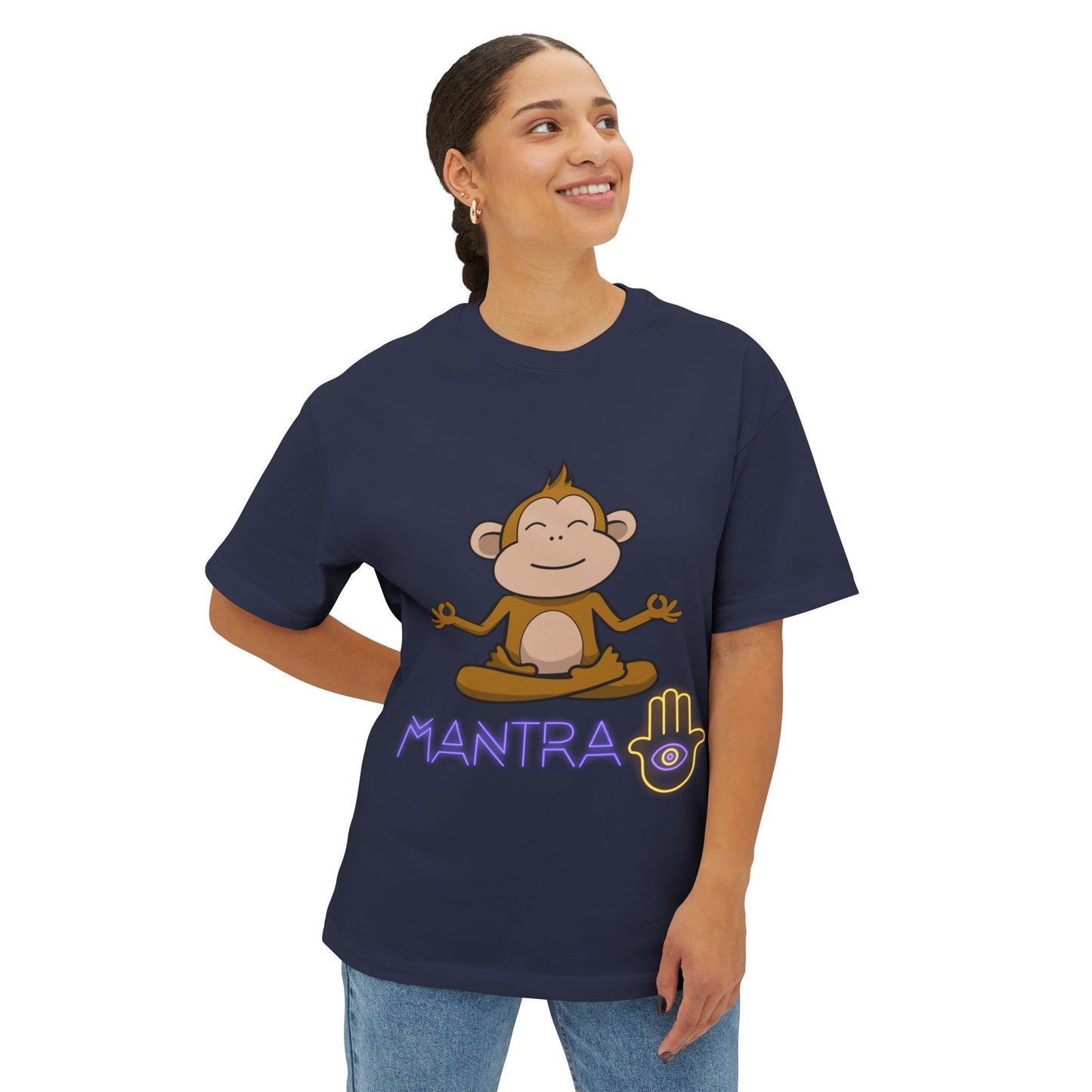 🧘♀️ Wear Your Peace. Mindful Monkey Graphic Tee | Unisex Boxy T-Shirt for Yoga Lovers, Gifts for Him/Her, Relaxation Apparel, Meditative Wear, Casual Streetwear