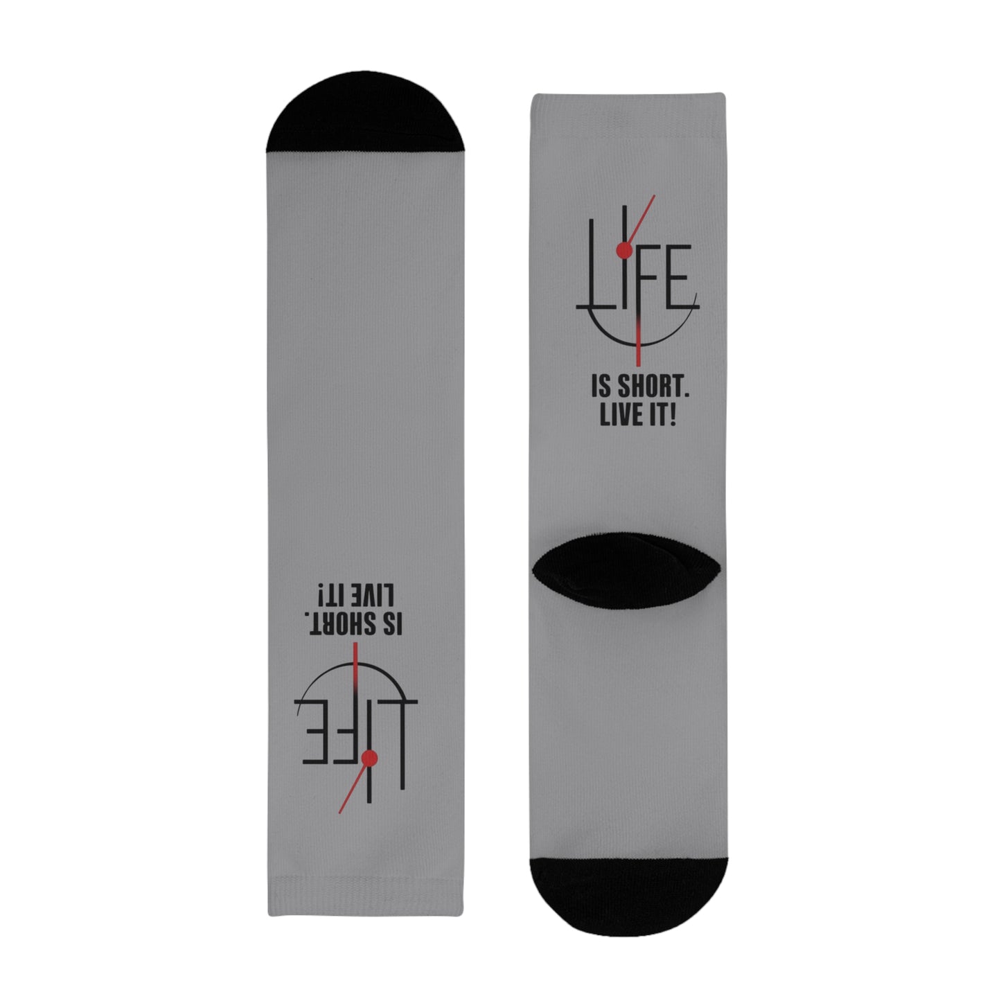 Life is Short Inspirational Crew Socks, Motivational Socks, Gift for Friends, Cozy Everyday Wear, Fun Sock Gift Idea