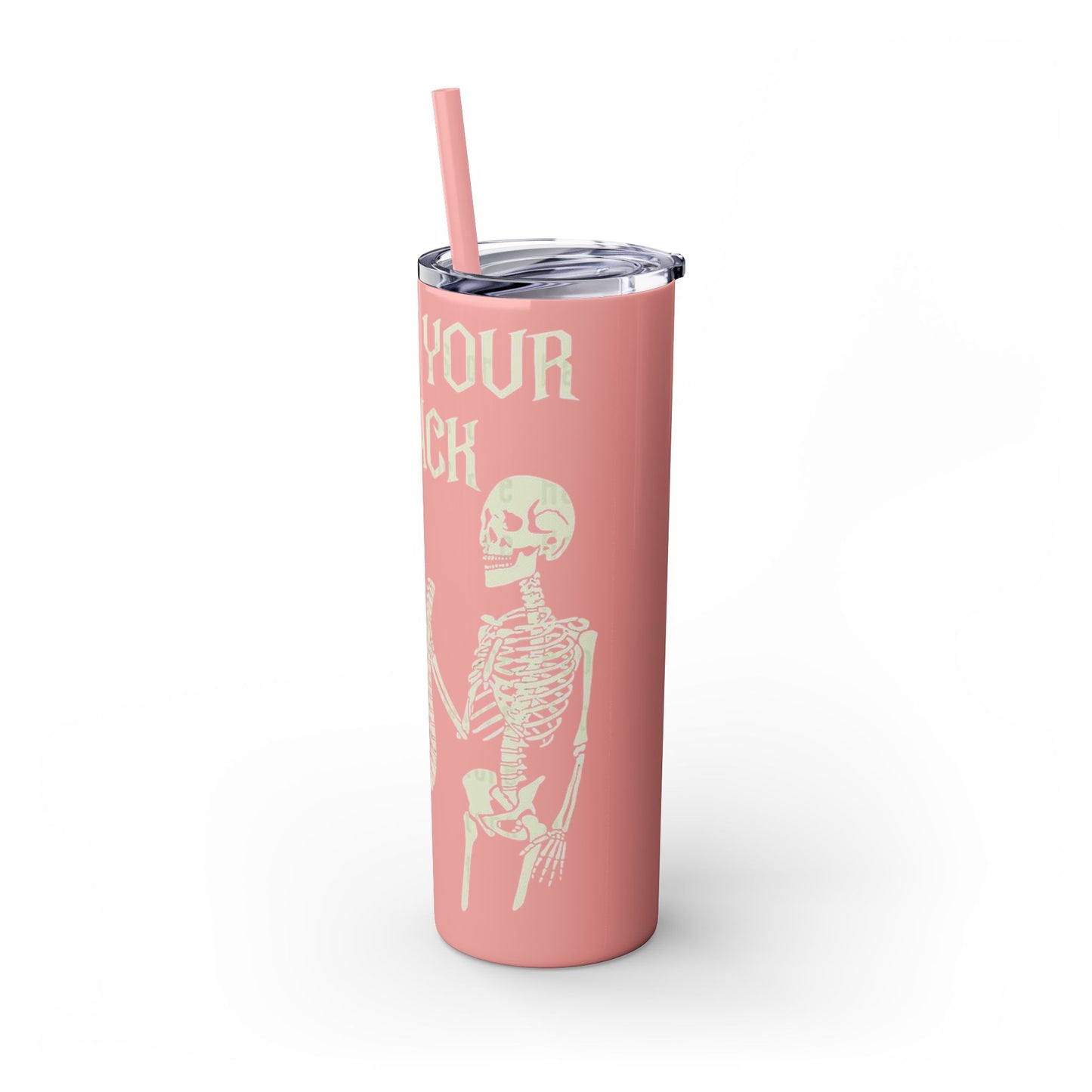 Halloween Skeleton-Themed Tumbler, Got Your Back Drinkware, I Got Your Back Skinny Tumbler, Cute Gifts for Halloween, Fun Vibes for Parties