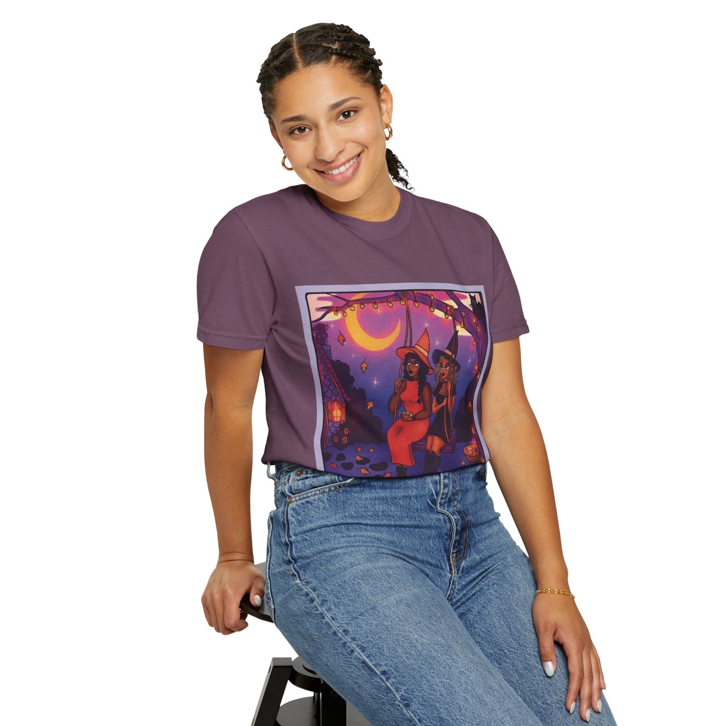 Spooky Vibes Only – Halloween Graphic Tee" Bewitching Libra T-Shirt - Festive and Connected - Unisex Garment-Dyed Tee for Astrology Lovers, Halloween, Birthdays, Gifts, Casual Wear