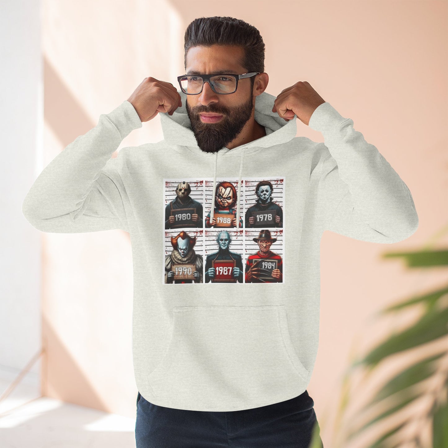 Spooky Vibes Only Halloween Sweater Retro Horror Movie Three-Panel Fleece Hoodie, Halloween Gift, Cozy Sweatshirt, Movie Lover Apparel, Vintage Movie Merchandise