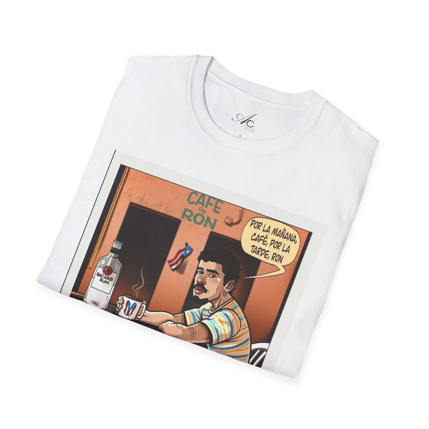 POR LA MANANA CAFE Coffee Lovers, Casual Wear, Unisex Fashion Proud Puerto Rican Tee Puerto Rican Heritage Shirt