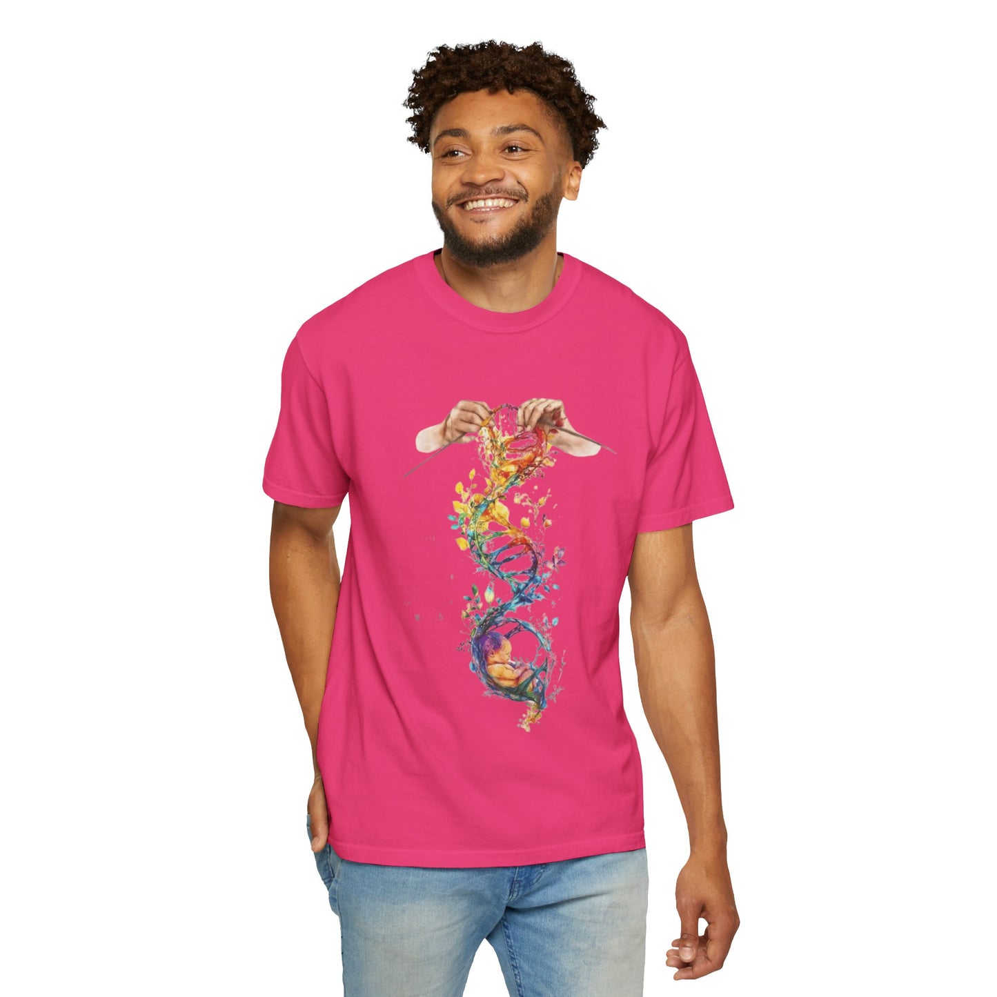 👚 Soft. Stylish. Mom-approved. Order now and gift her something she'll actually wear! Colorful DNA Art Unisex T-shirt, Science Tee, Creative Garment, Gift for Scientists,