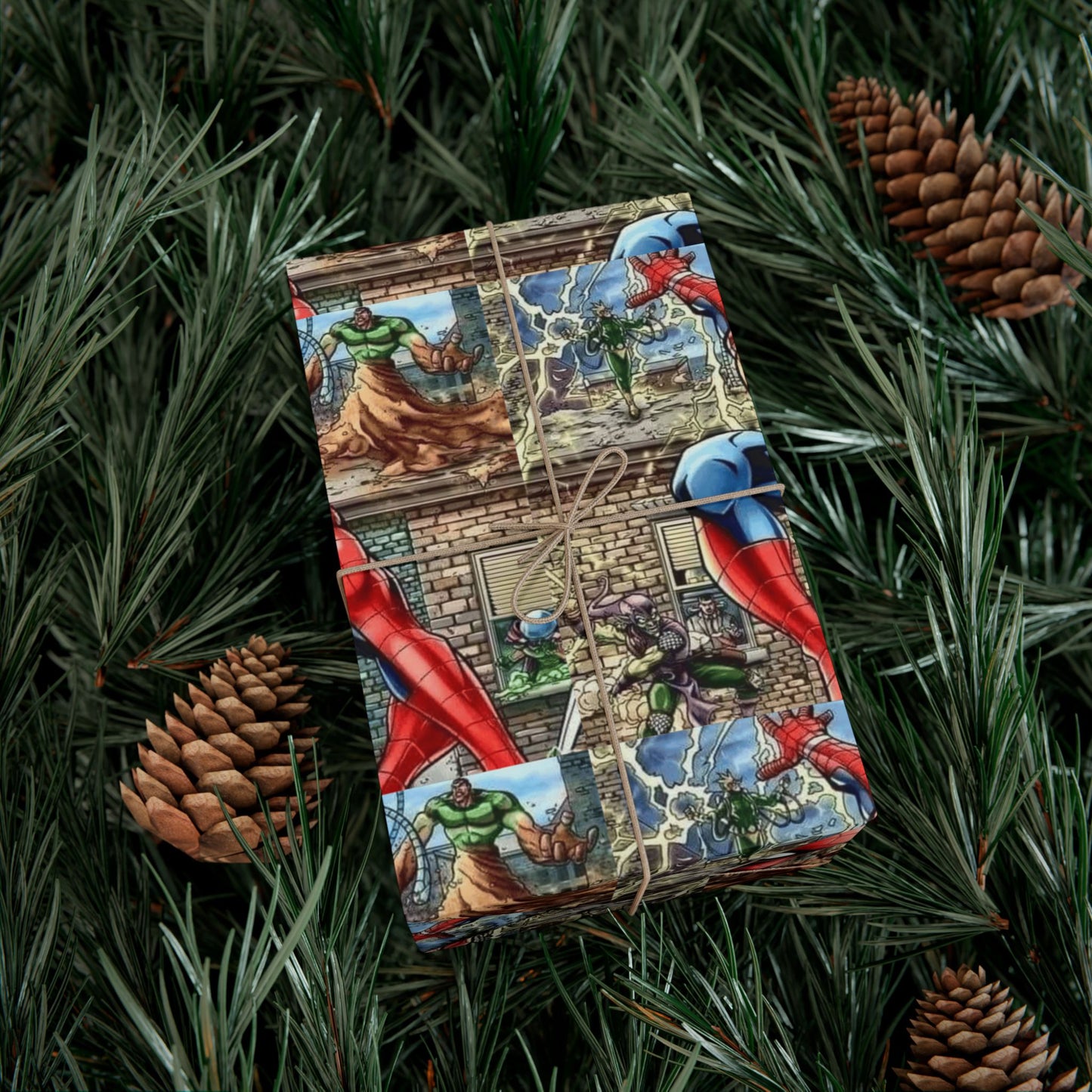 Superhero Pattern Gift Wrap Paper Super Heroe Comic Panel Design