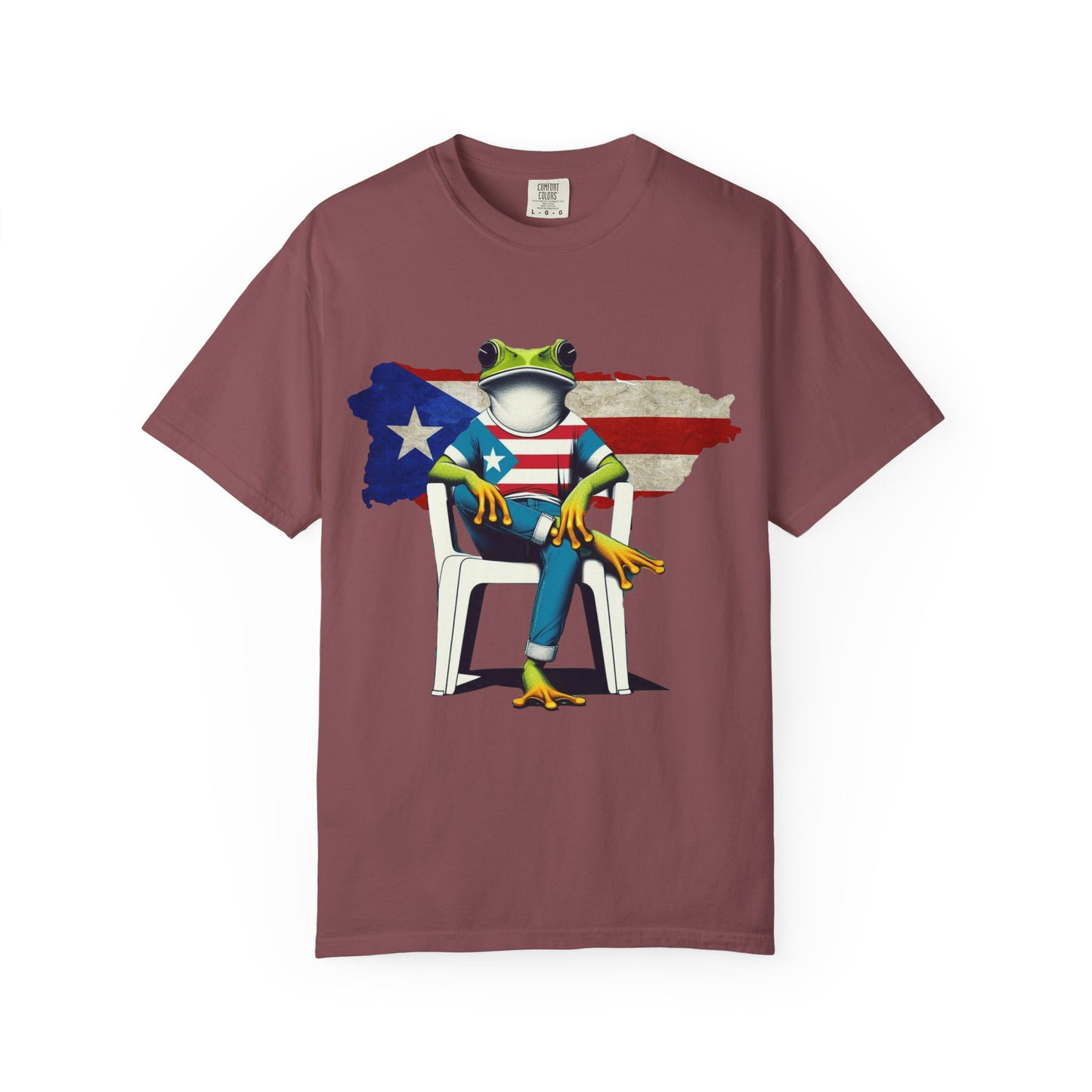 Patriotic Puerto Rican Shirt Patriotic Frog T-shirt, Humor Shirt, Gift for Nature Lovers, Summer BBQ Outfit