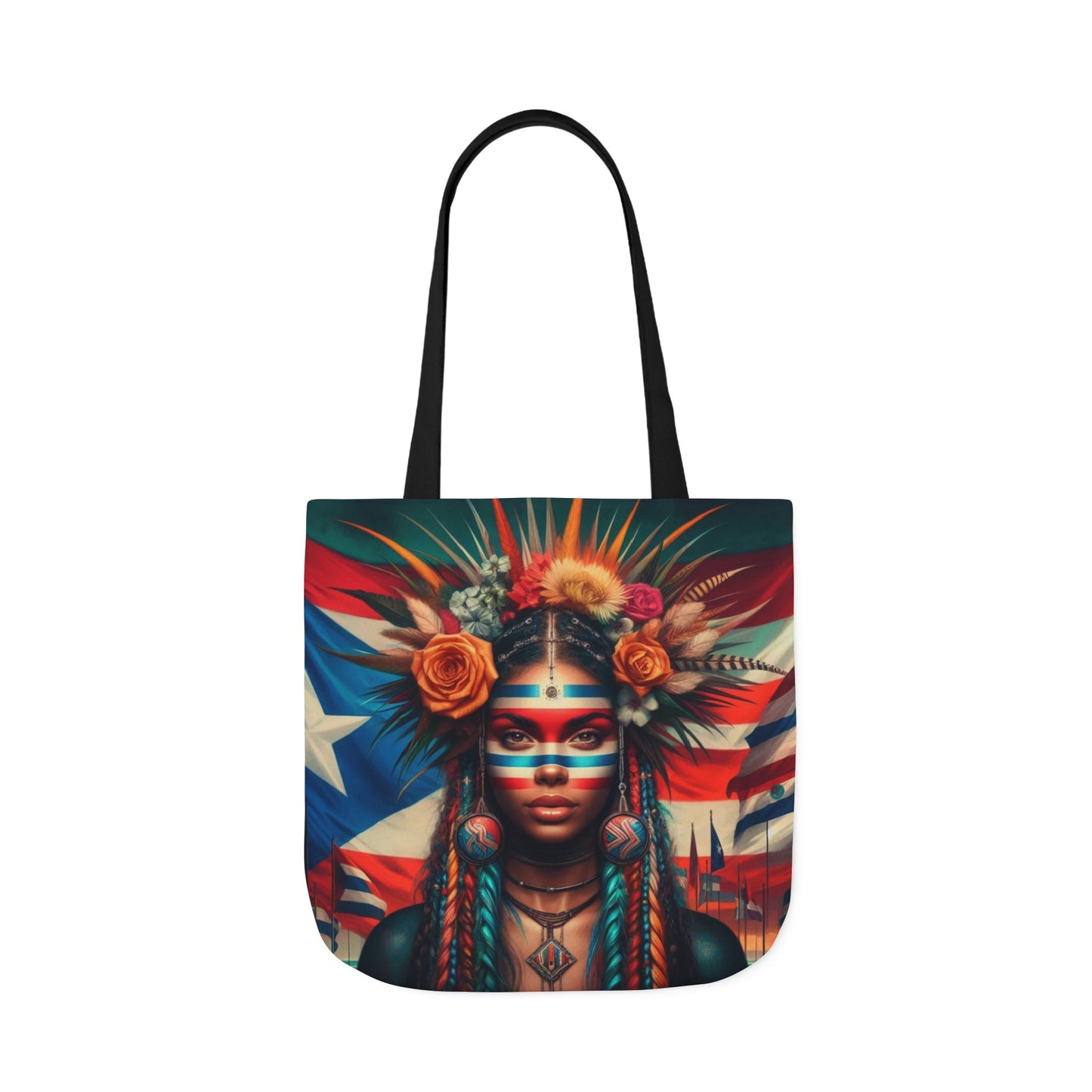 PUERTO RICO Canvas Tote Bag, 5-Color Straps