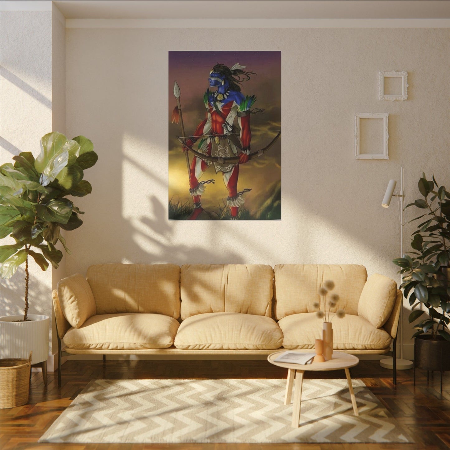 Borikén Rooted in Culture, Radiating Power Tribal Puerto Rico Warrior Canvas Art, Taino Wall Decor, Boho, Unique Gift for Collectors, Cultural Prints
