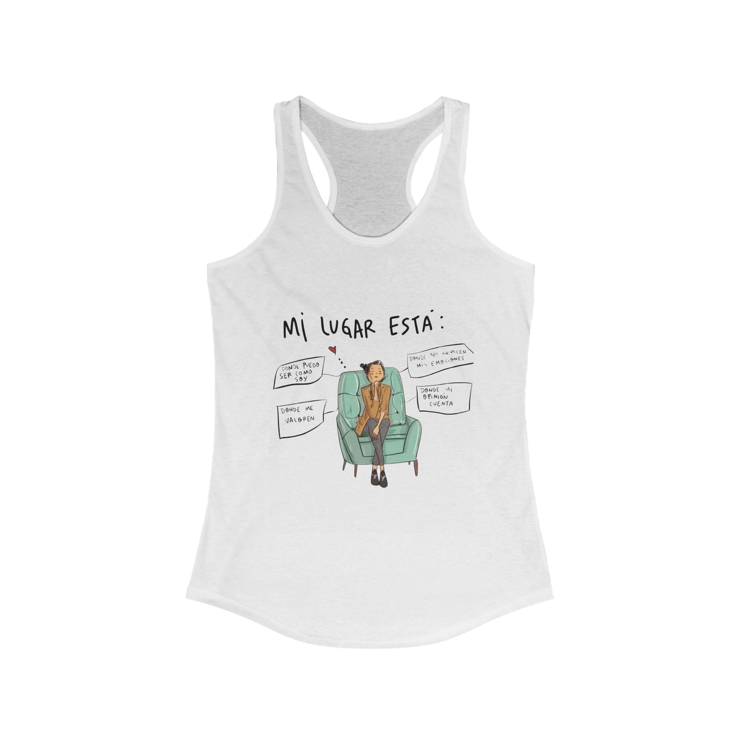 Women's Ideal Racerback Tank with Trendy Illustration, Ideal for Summer, Fitness, Casual Wear, Gifts, Everyday Style