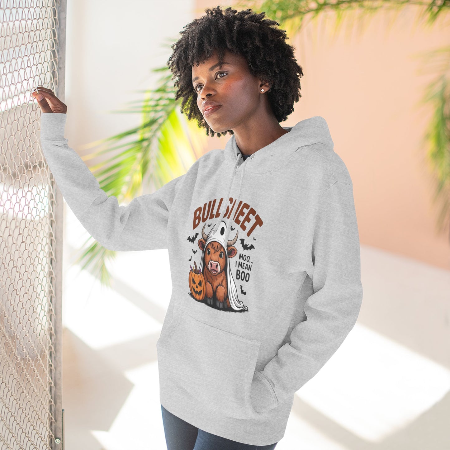 Spooky Vibes Only" Halloween Sweater Cozy Ghostly Fleece Hoodie