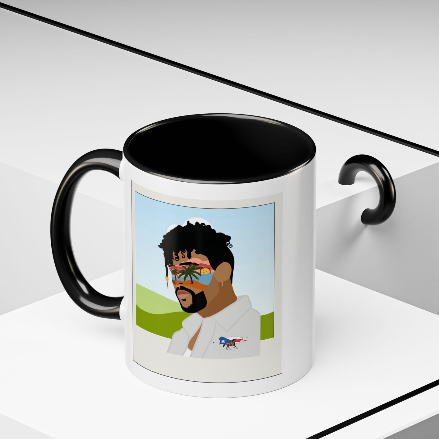 Por la manana Cafe Puerto Rican Mug Boricua Pride Mug Coffee Lover’s Essential, Stylish Mug with Portrait Design