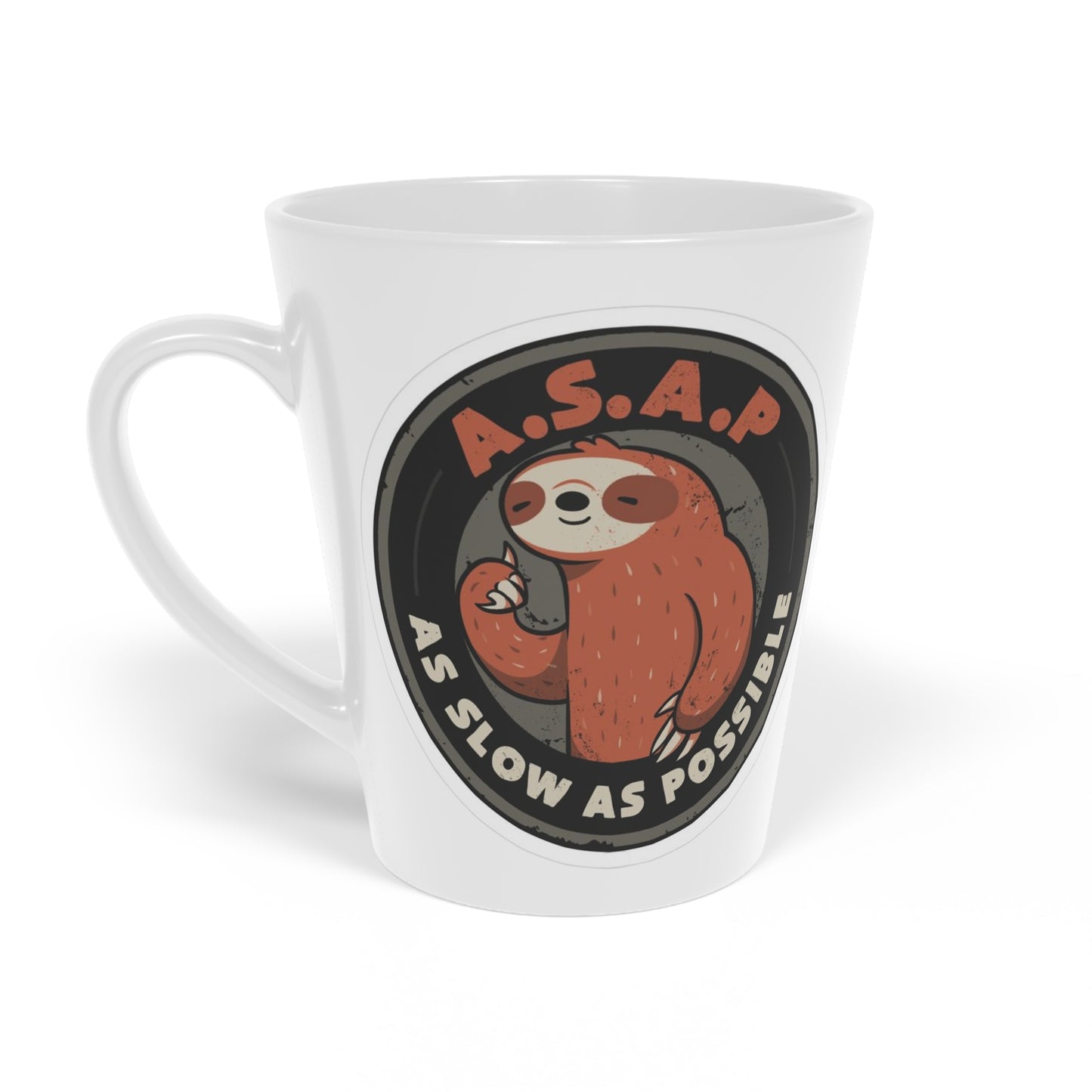 Funny and Cute Sloth Latte Mug, Coffee Lover Gift, Cozy Warm Drinkware, Perfect for Home or Office, Fun Kitchen Decor, Unique Animal Mug