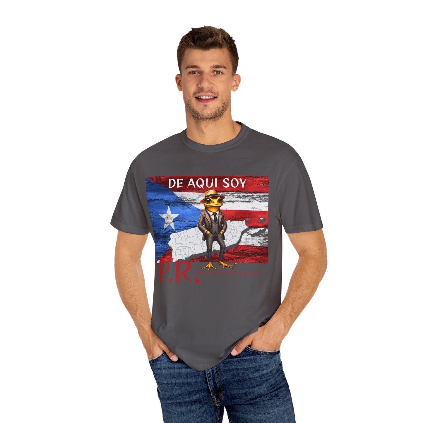 Puerto Rican Pride T-Shirt, Fun Casual Wear, Unisex Garment-Dyed Tee, Perfect for Celebrations, Cultural Identity Shirt