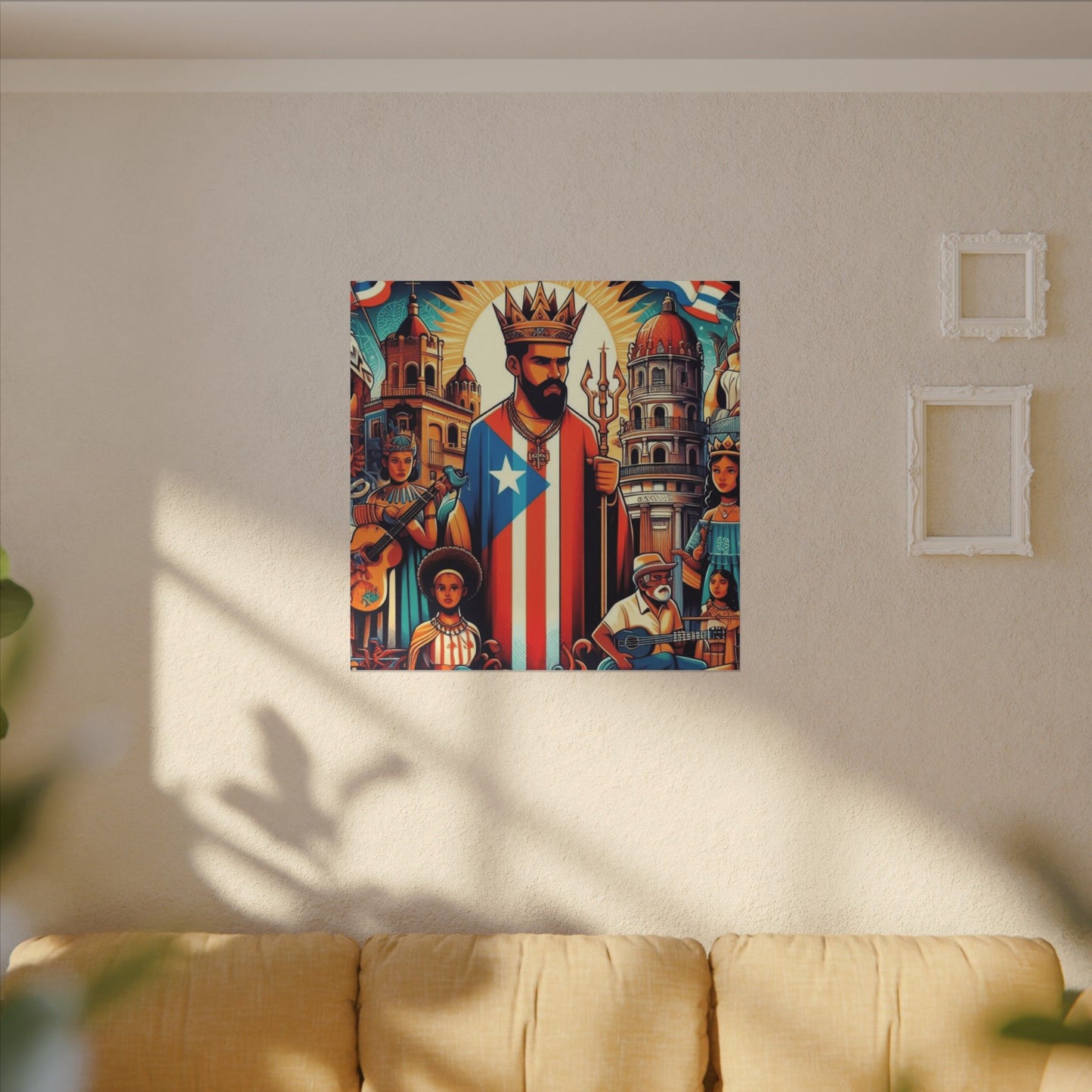 Vibrant Puerto Rican Art Canvas, Cultural Wall Decor, Celebration Decor, Unique Gift, Home Accent, Multi-Size