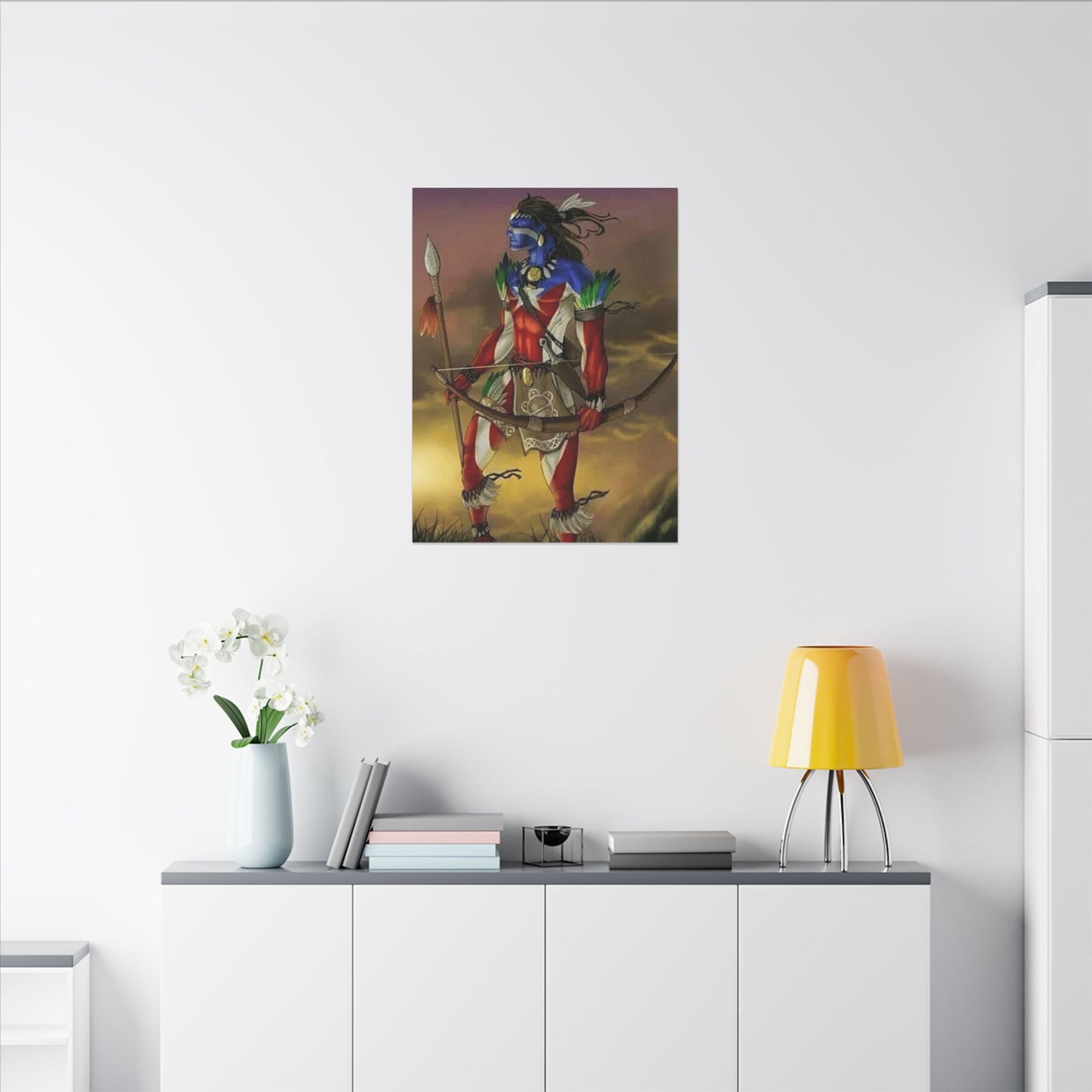 Borikén Rooted in Culture, Radiating Power Tribal Puerto Rico Warrior Canvas Art, Taino Wall Decor, Boho, Unique Gift for Collectors, Cultural Prints